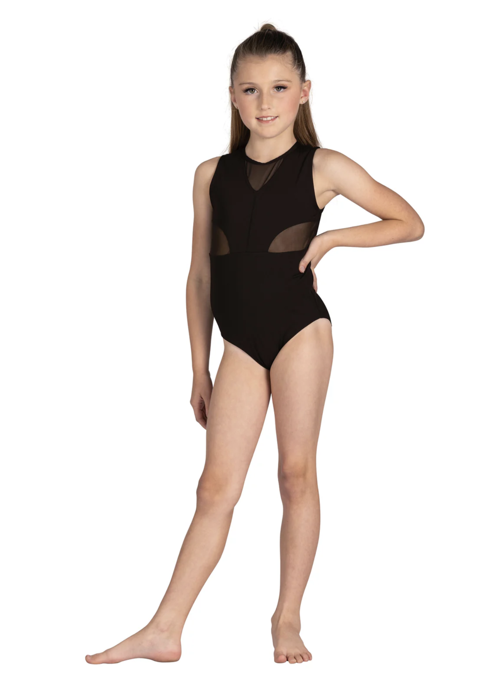 DANSHUZ 24129C SCOUT MESH INSERT KEYHOLE BACK TANK LEOTARD