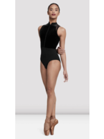 BLOCH & MIRELLA L5285 HAUTE VELVET ELOSIE ZIP FRONT  HIGH NECK DIAMOND BACK TANK LEOTARD