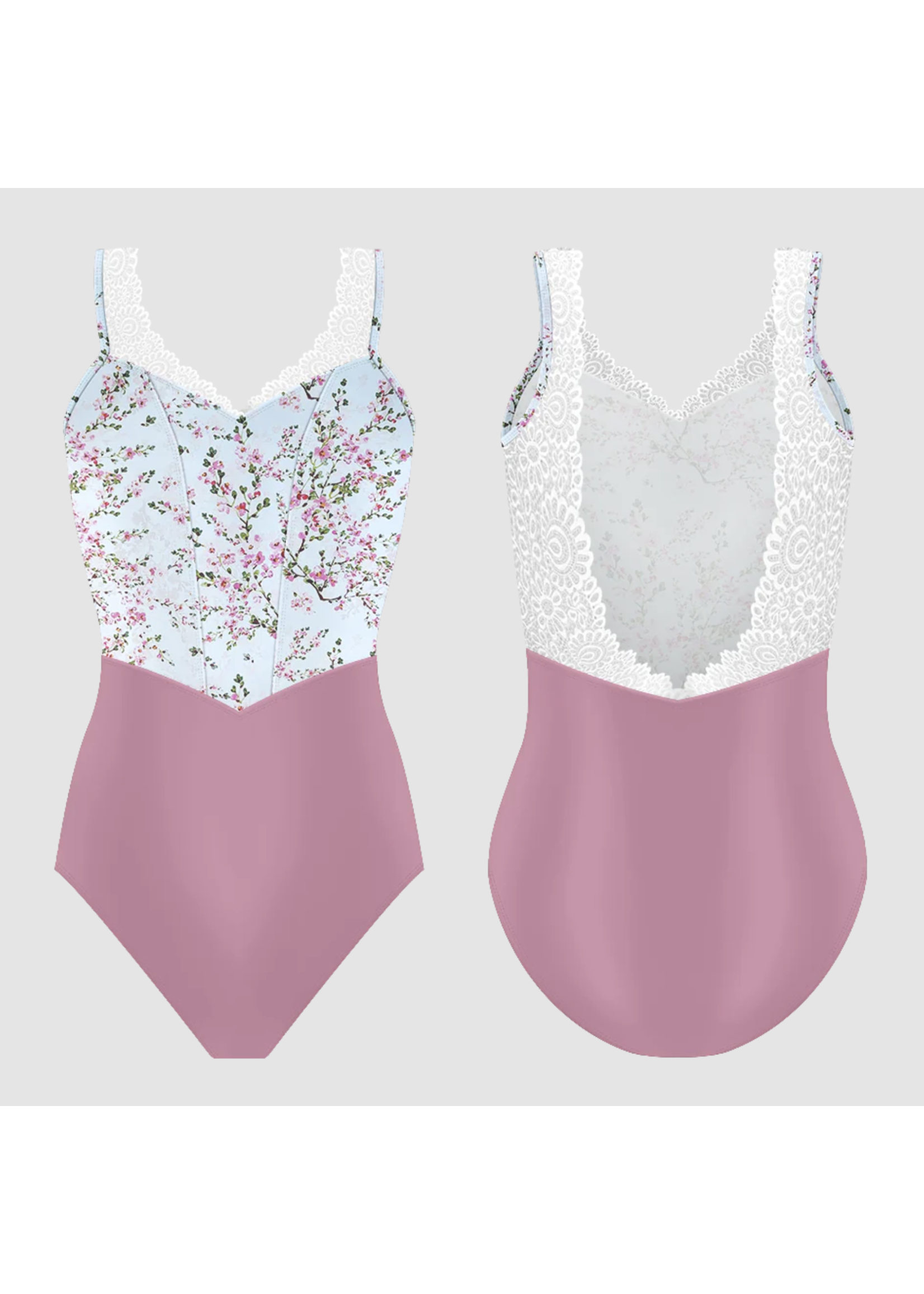 DANSE DE PARIS L0006L DEMI MOULIN CORSET TANK LEOTARD WITH LACE BACK