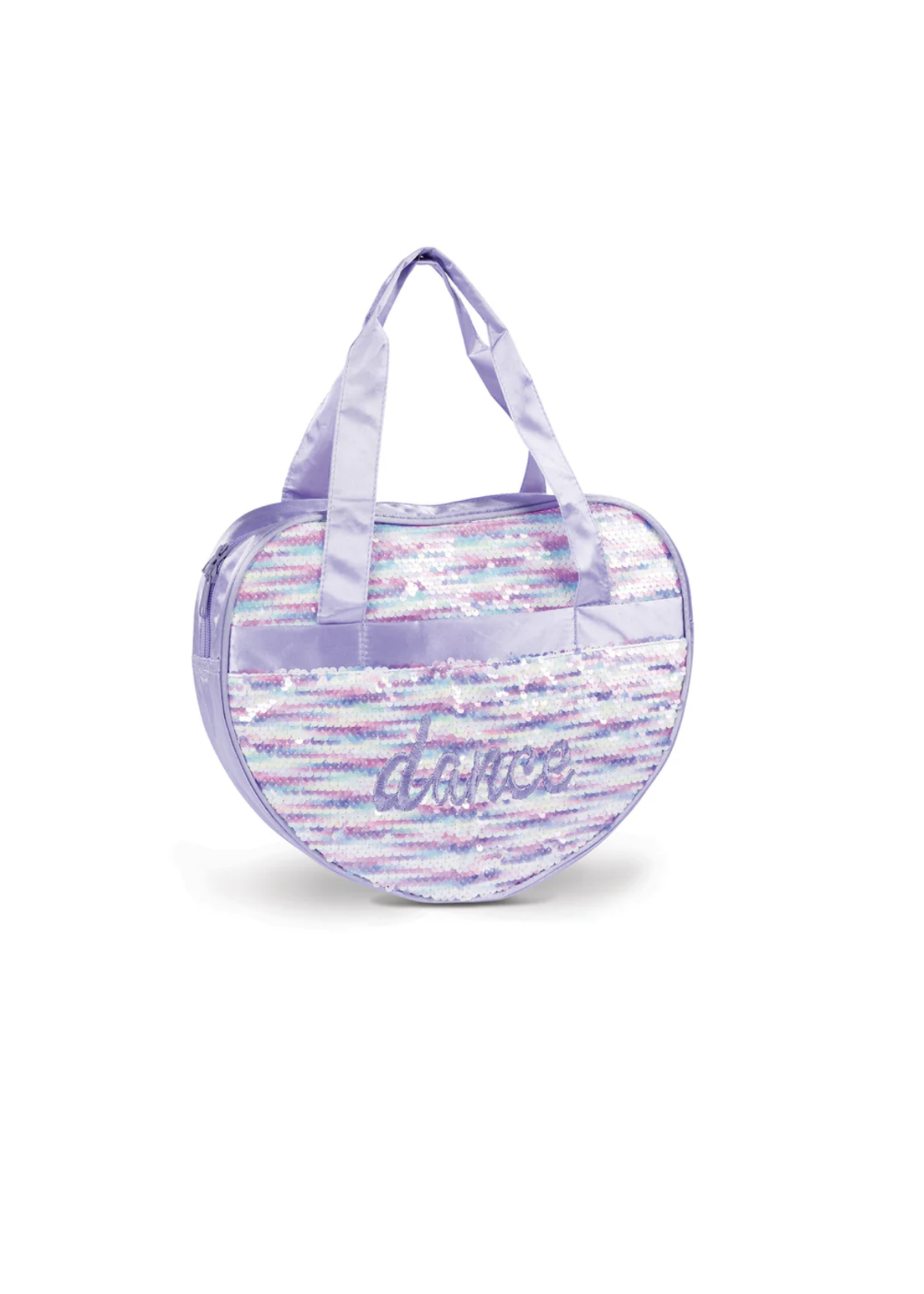 DANSHUZ B24510 SHIMMERING SEQUIN HEART SHAPED TOTE BAG 12.5X10X2.75