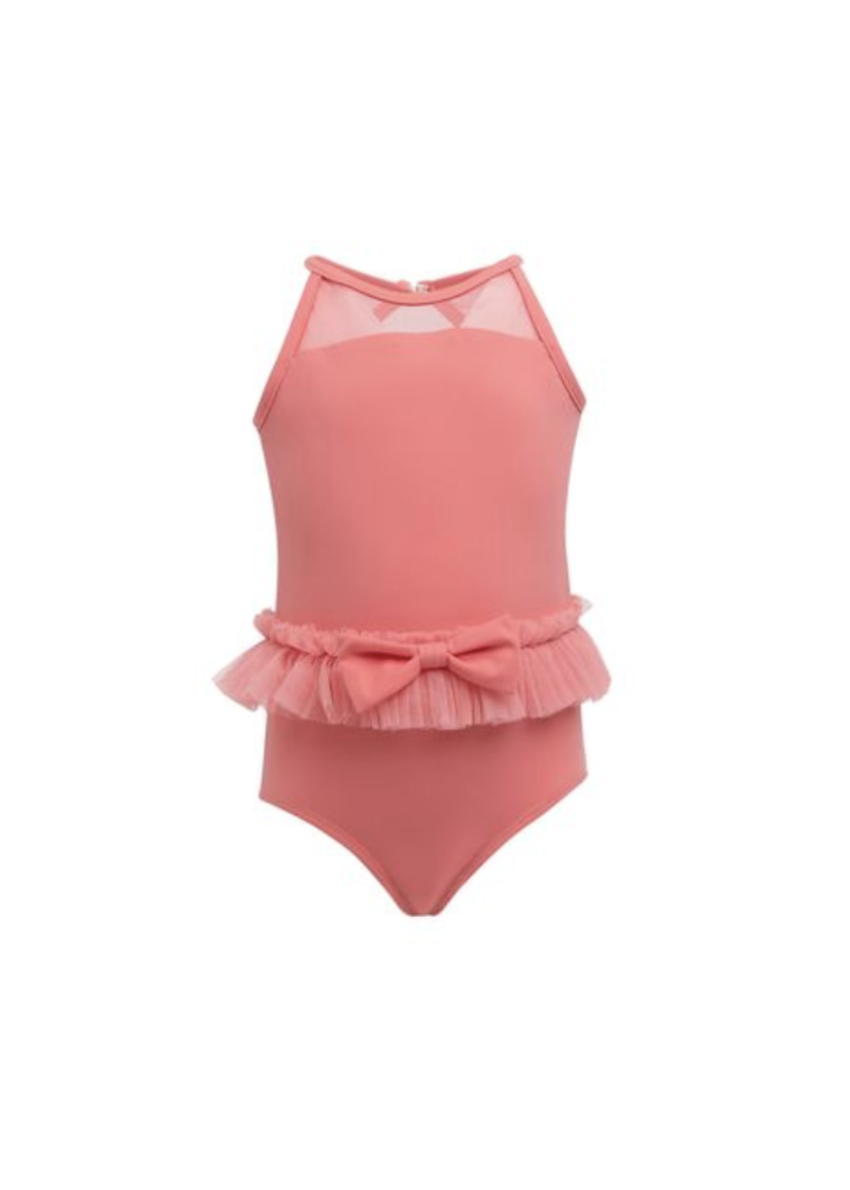 ROXIE RC240410 ANNIE TULLE RUFFLE BOW BELT MESH BACK TANK LEOTARD