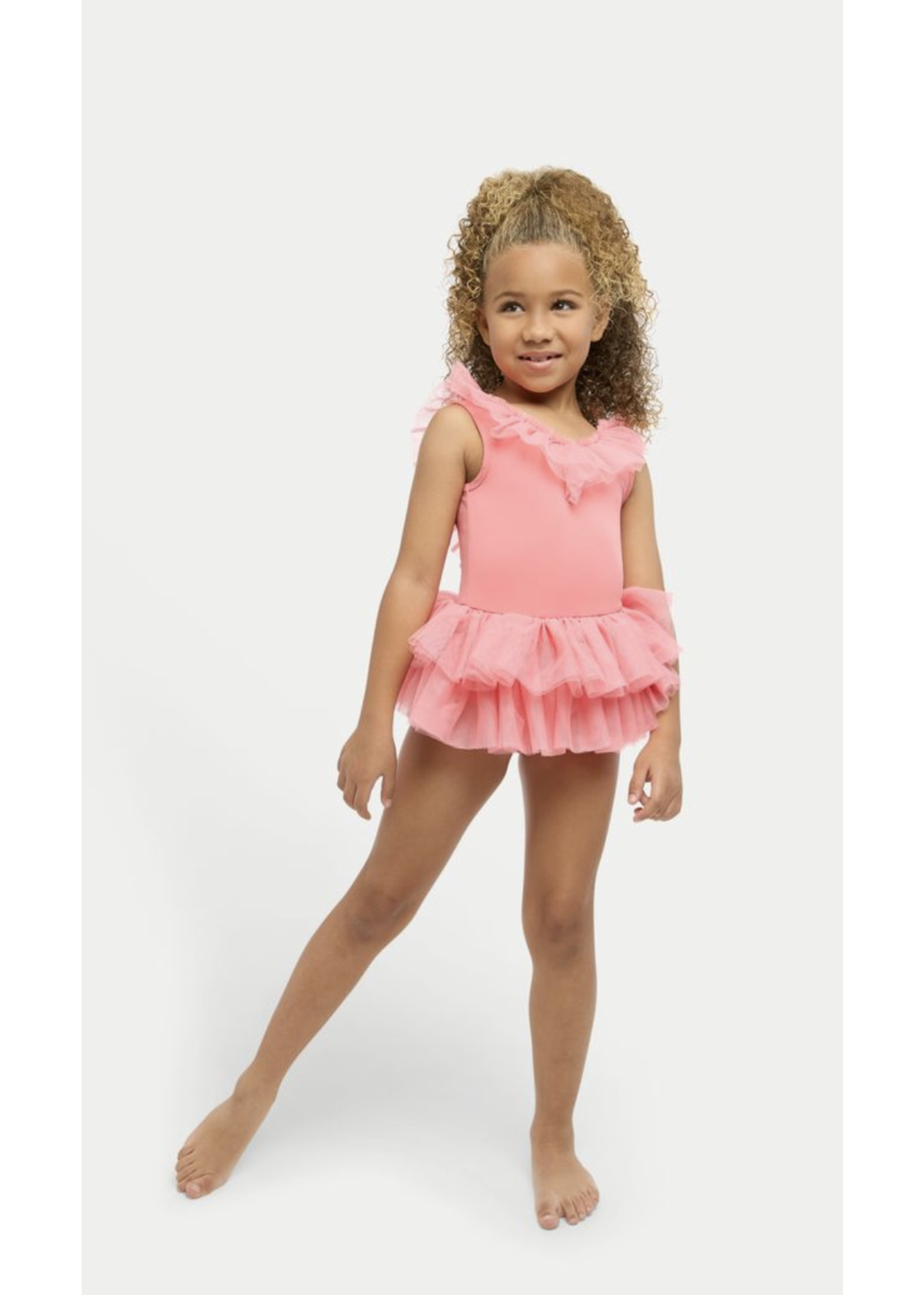 ROXIE RC240509 WHITNEY RUFFLE TULLE TRIMMED SKIRTED LEOTARD