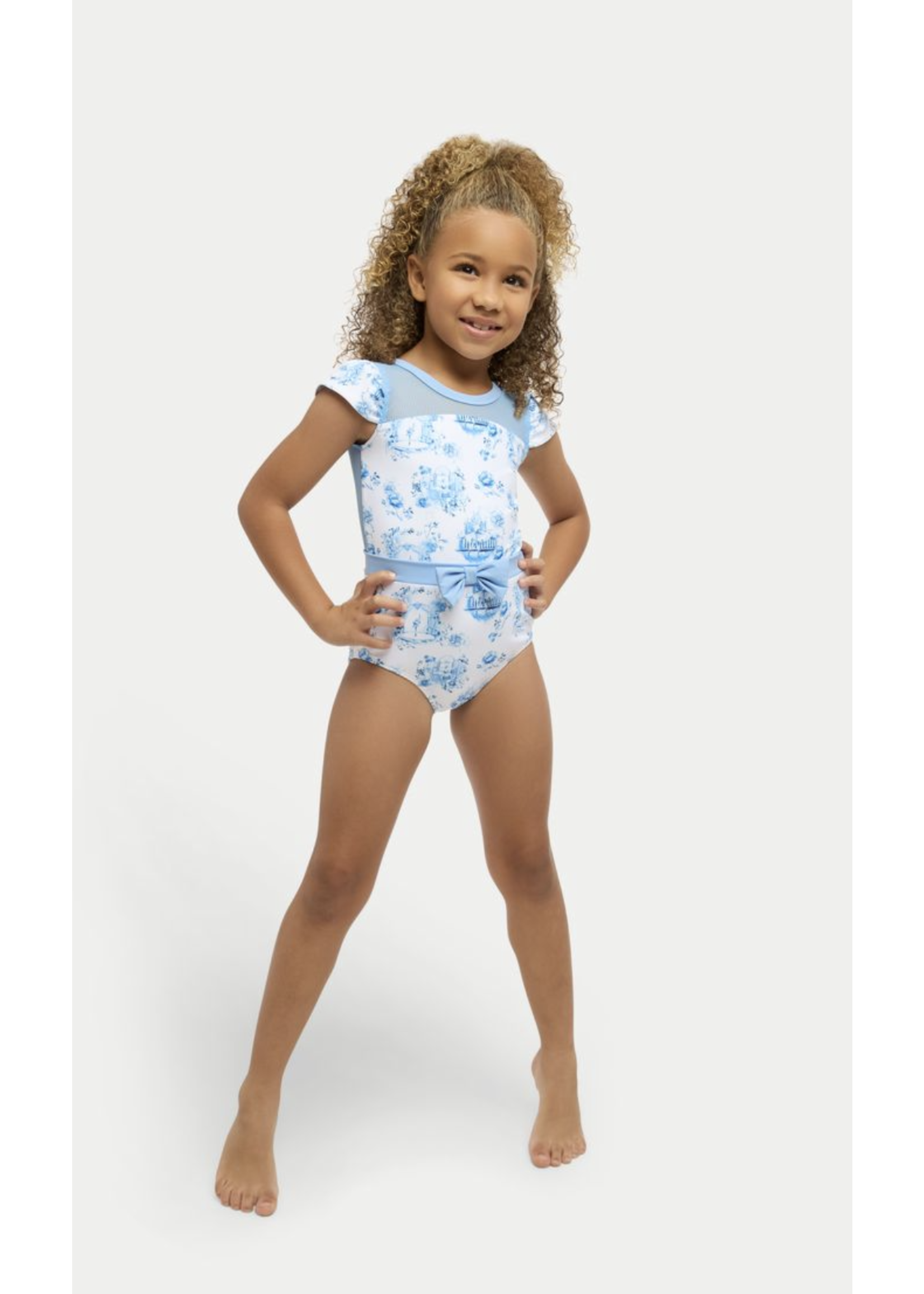 ROXIE RC240204 JEMMA PRINTED CAP SLEEVE BELTED BOW LEOTARD
