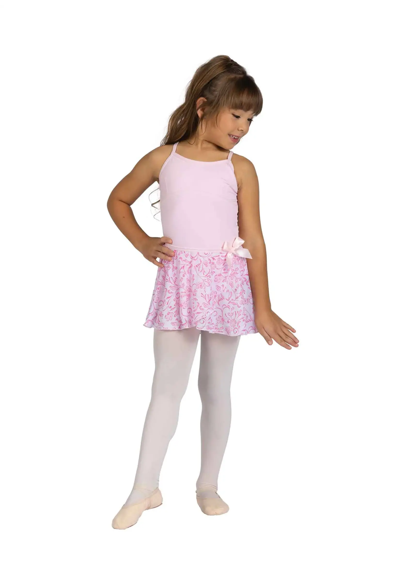 DANSHUZ 25403C ROSA FLORAL STEM MOCK WRAP SKIRT