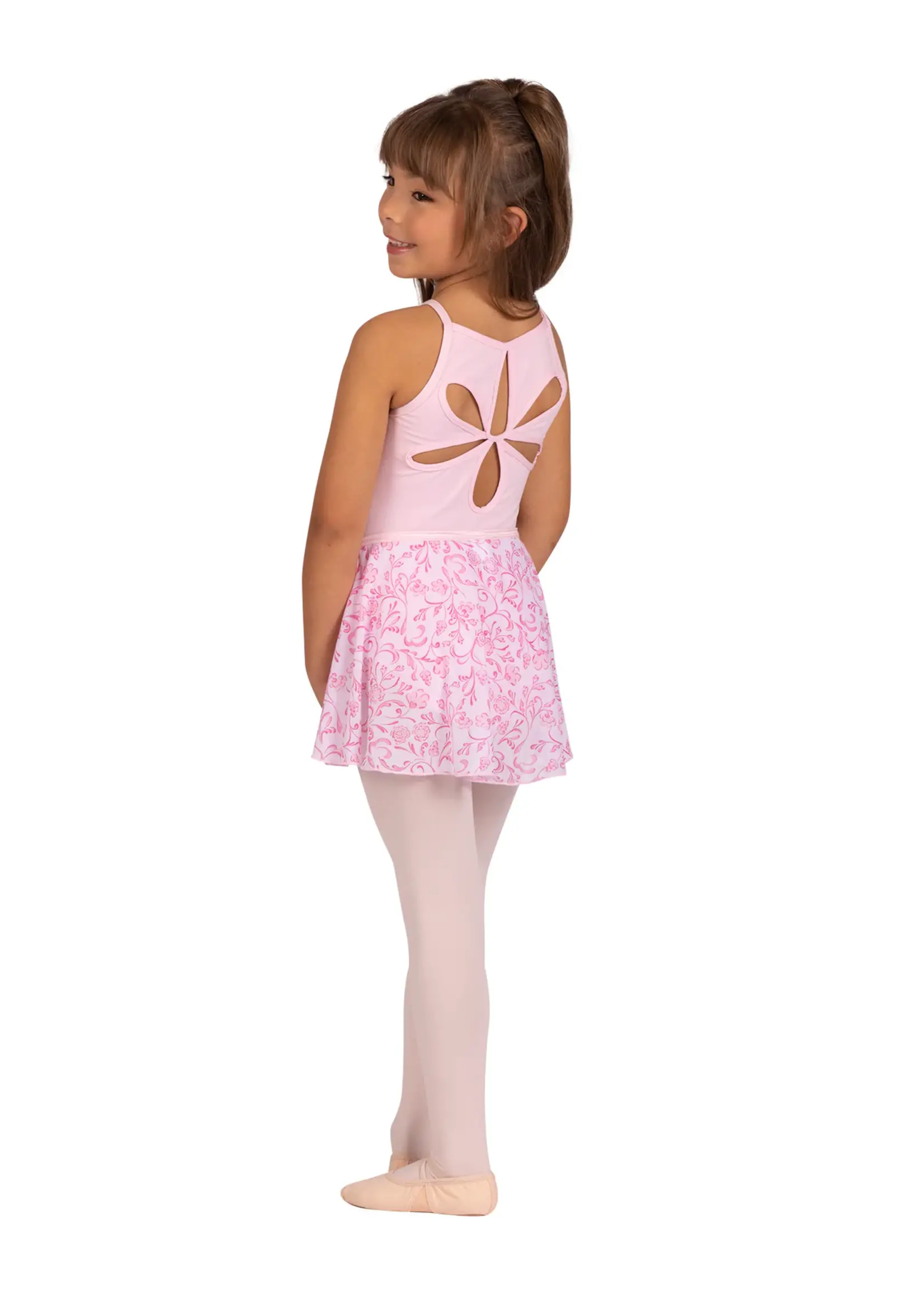 DANSHUZ 25403C ROSA FLORAL STEM MOCK WRAP SKIRT