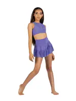 DANSHUZ 25402 RYDER SKORT TIERED MESH OVERLAY POCKETED BIKE SHORTS