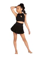 DANSHUZ 25402 RYDER SKORT TIERED MESH OVERLAY POCKETED BIKE SHORTS