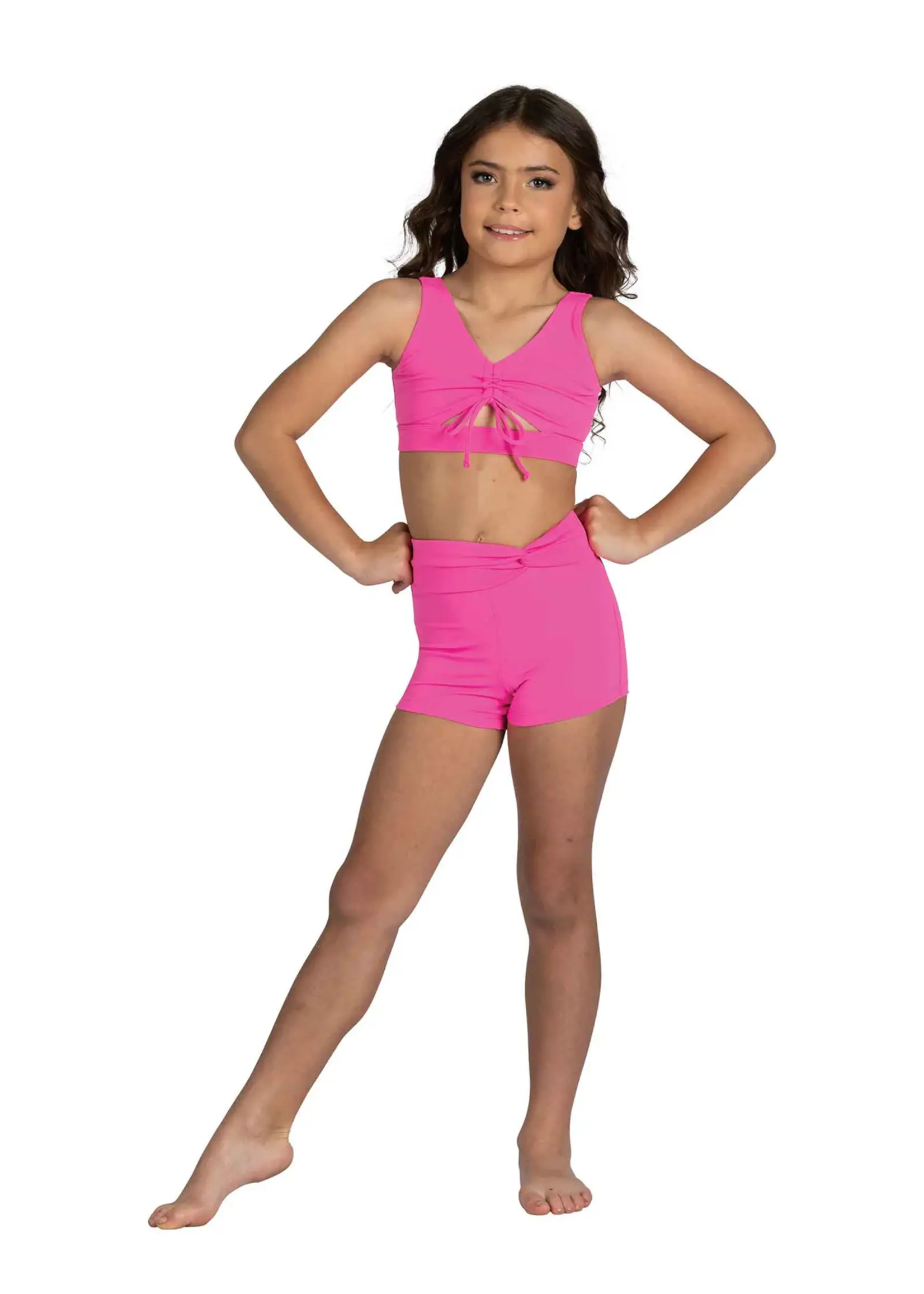 DANSHUZ 25400C TRU ASYMMETRICAL TWIST WAISTBAND BOY SHORT