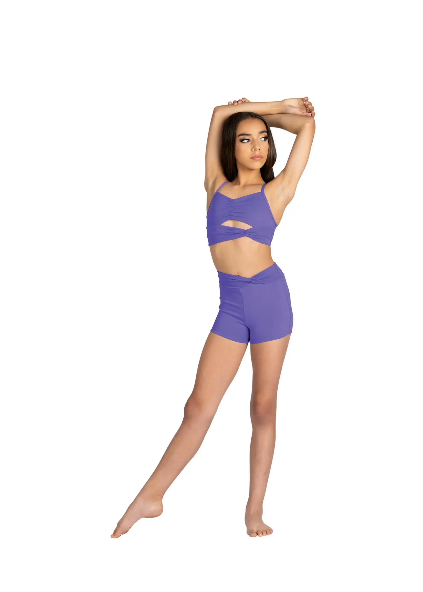 DANSHUZ 25303C ZOE ASYMMETRICAL TWIST CAMISOLE CROP TOP