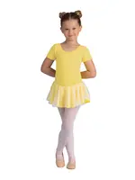 DANSHUZ 293 COTTON BLEND SHORT SLEEVE SPARKLE SKIRTED LEOTARD DRESS