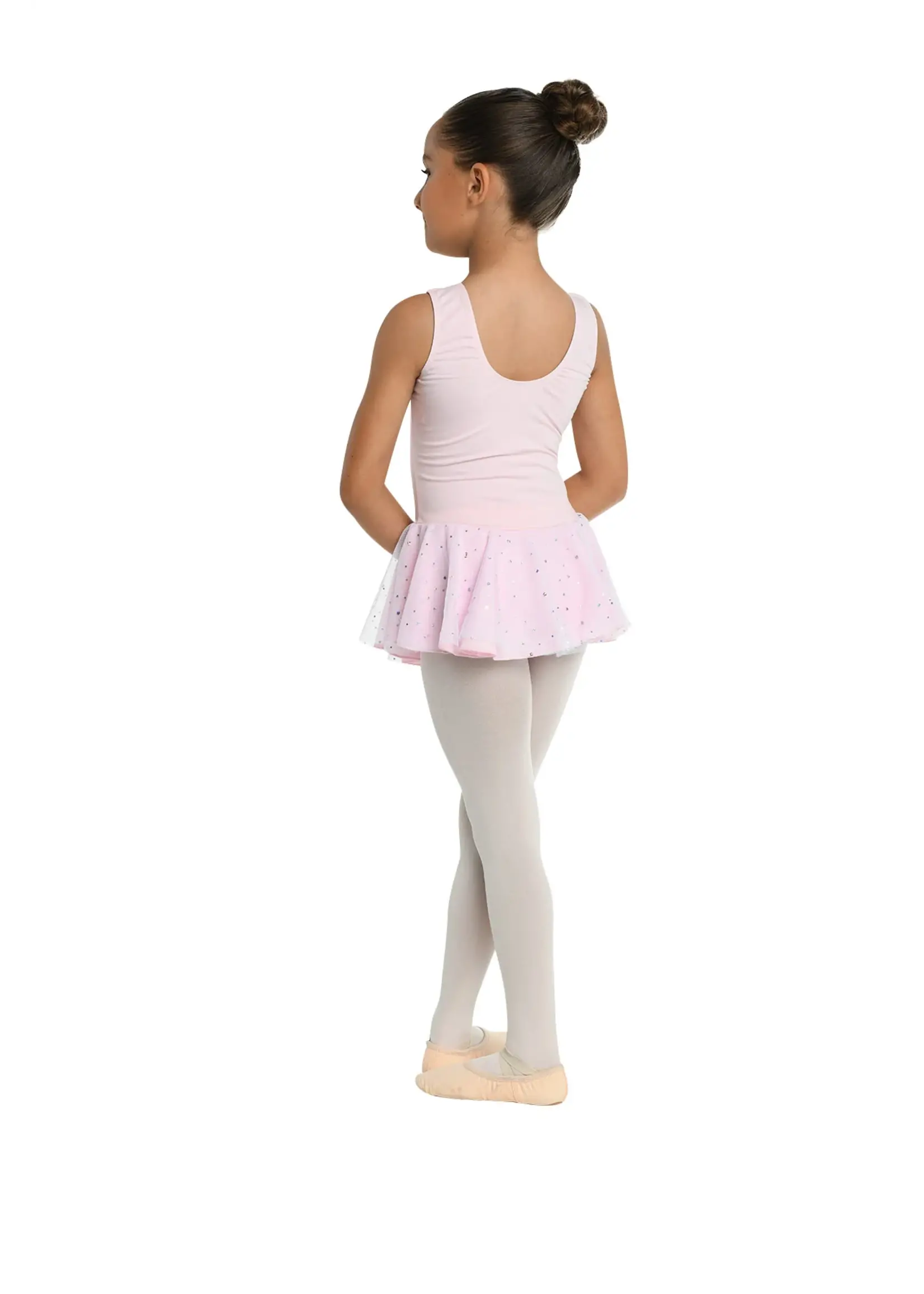 DANSHUZ 264 COTTON BLEND TANK SPARKLE SKIRTED LEOTARD DRESS