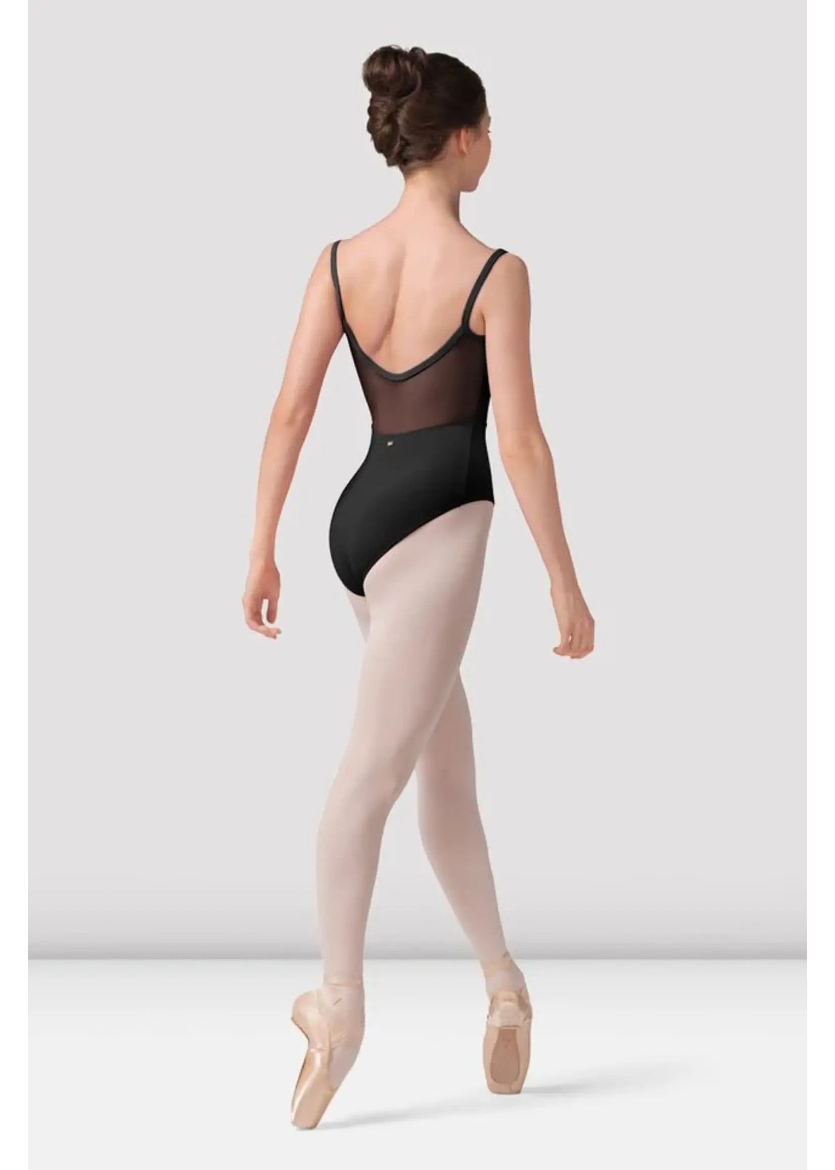 BLOCH & MIRELLA M70003LM SEAMED BODICE CAMISOLE LEOTARD WITH LOW MESH BACK