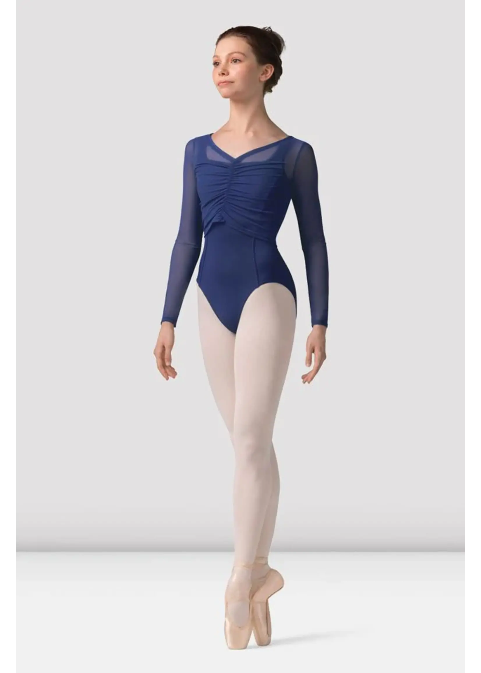 BLOCH & MIRELLA M30001L LONG SLEEVED GATHERED TOP