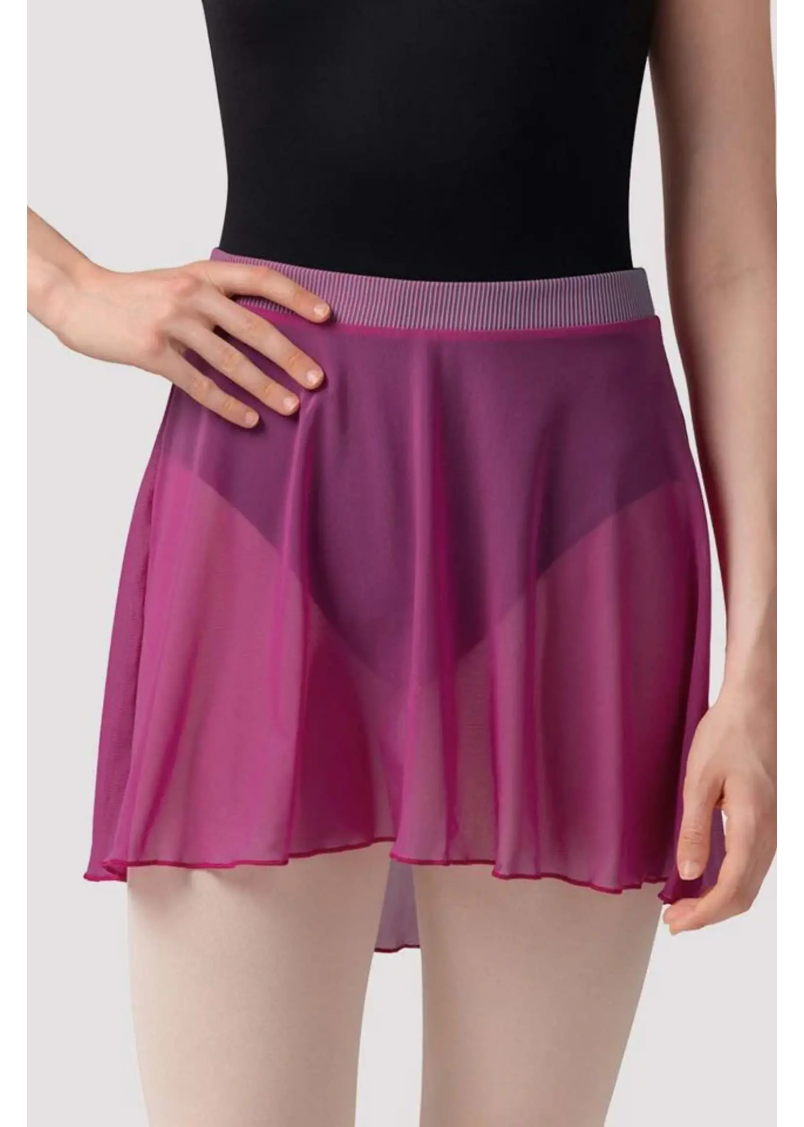 BLOCH & MIRELLA MS10001 MESH SKIRT WITH STRIPED ELASTICATED WAISTBAND