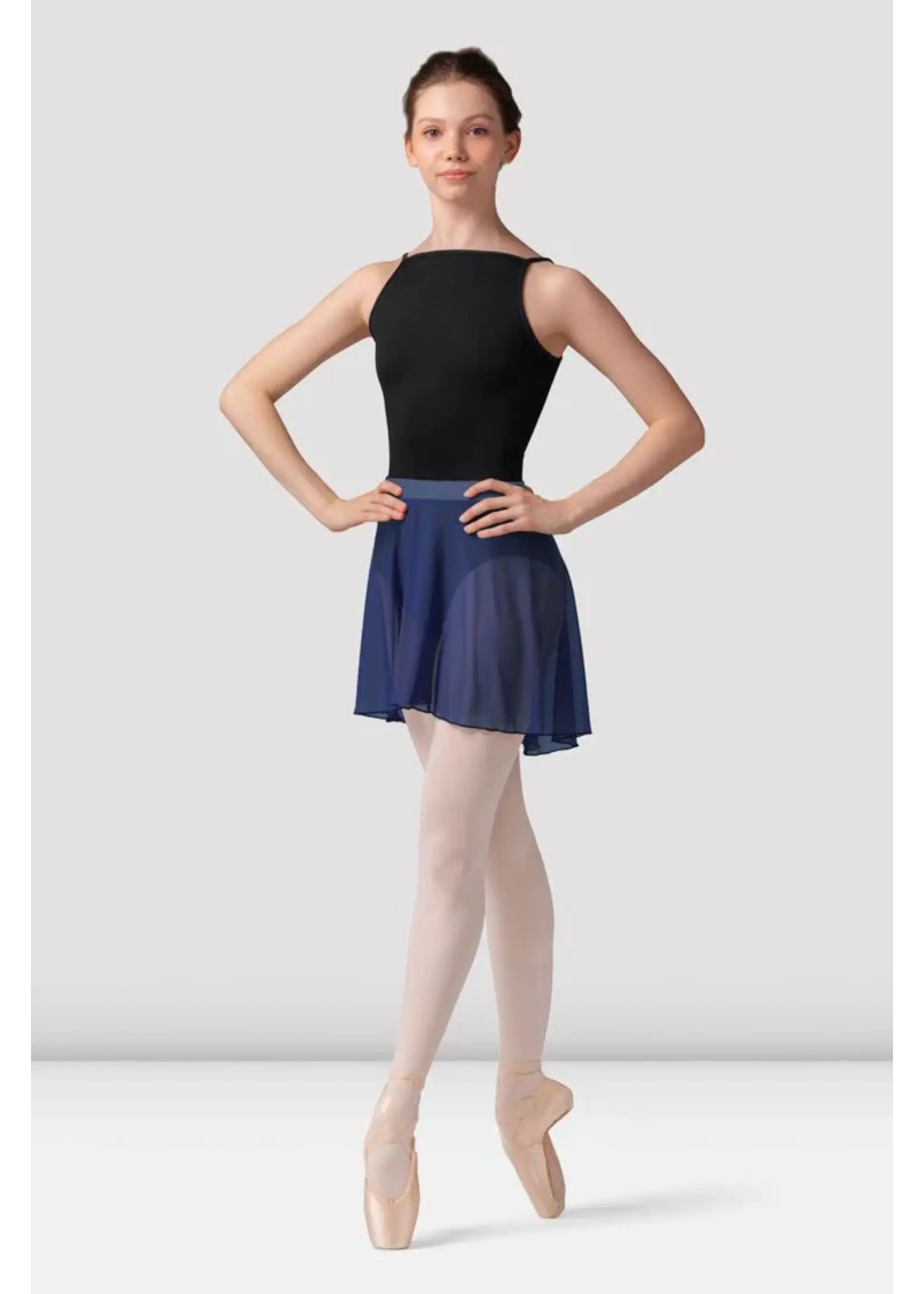 BLOCH & MIRELLA MS10001 MESH SKIRT WITH STRIPED ELASTICATED WAISTBAND