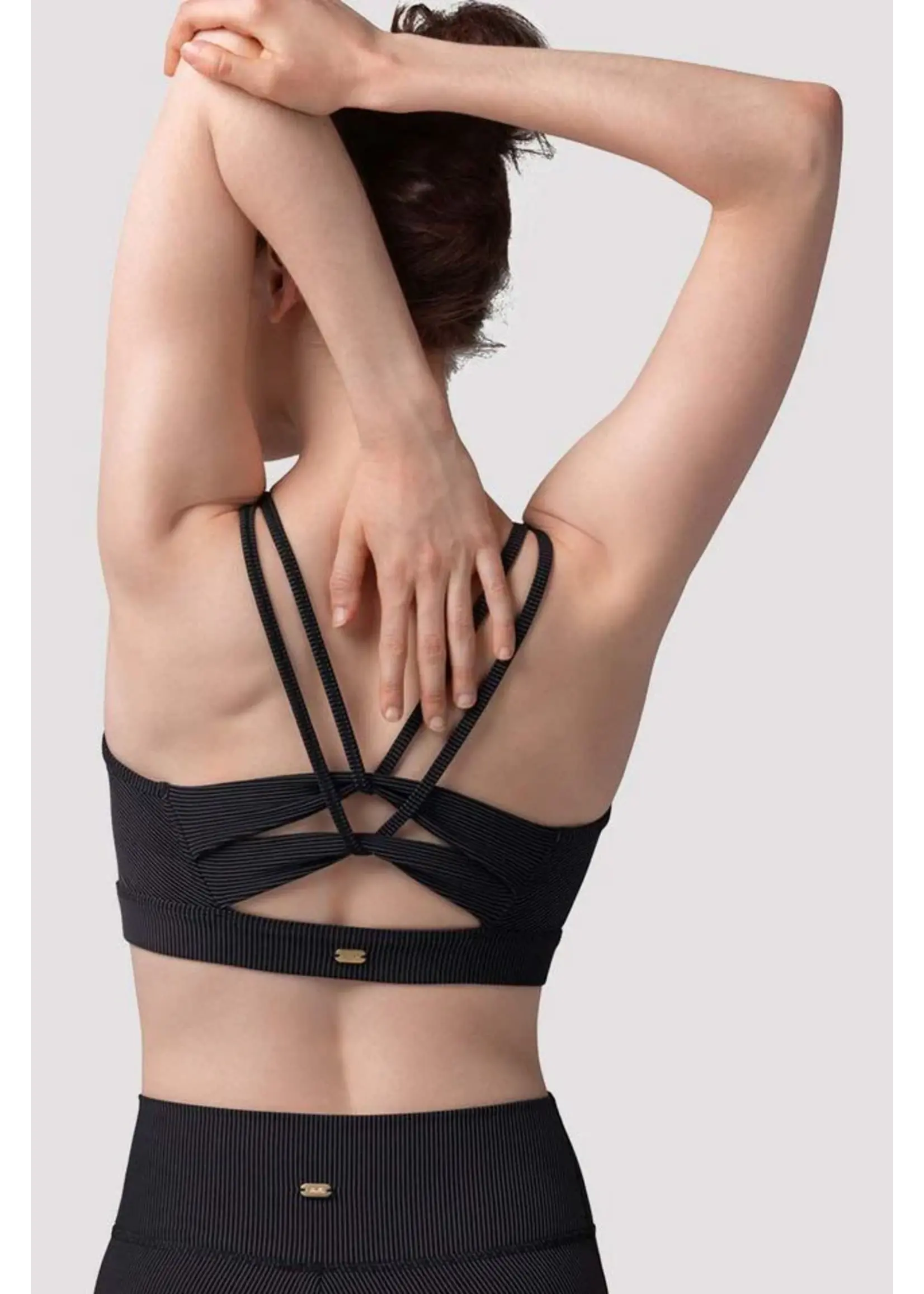 BLOCH & MIRELLA M30002L MESH CROSS BACK DOUBLE STRAP CAMISOLE CROP TOP