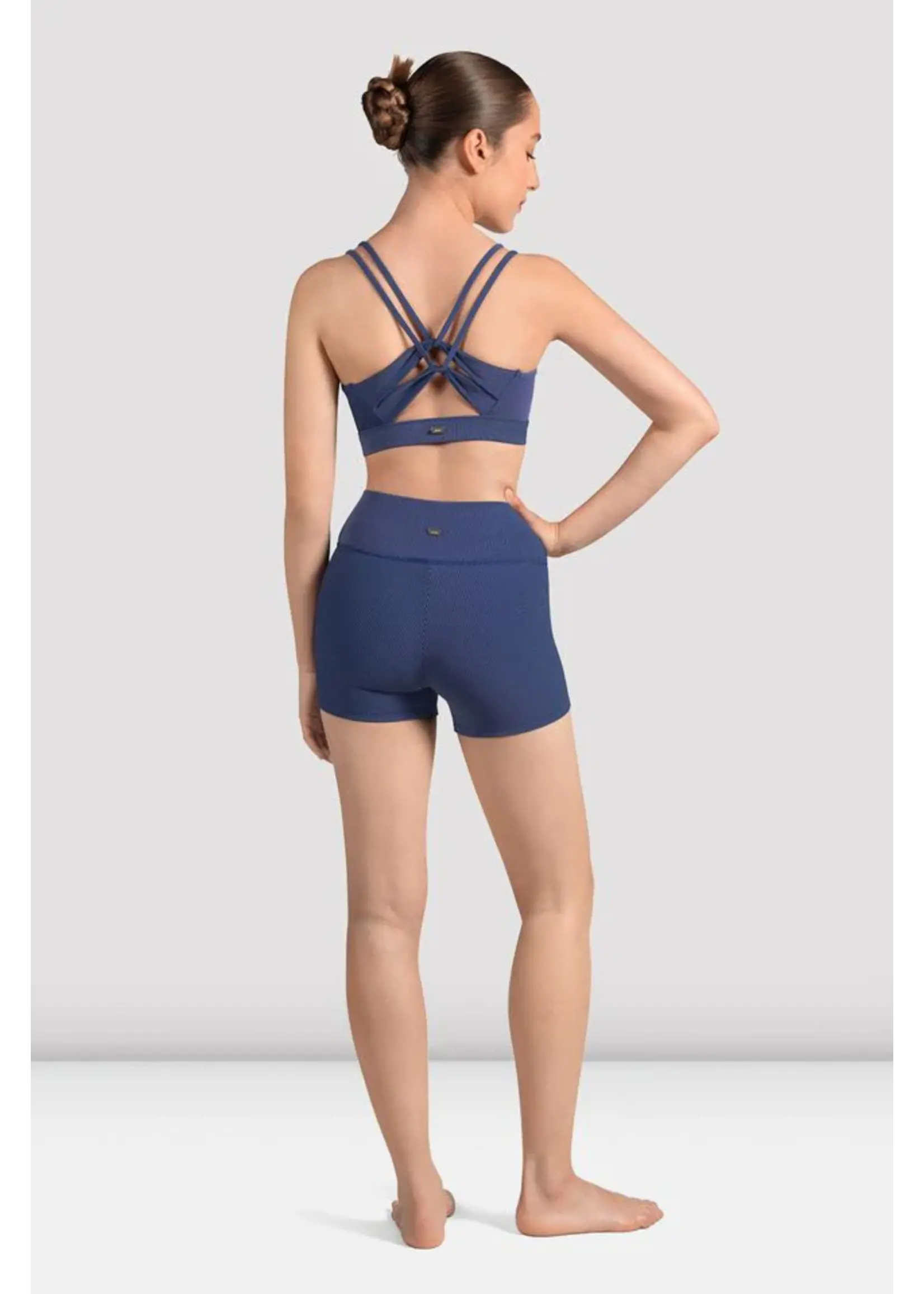 BLOCH & MIRELLA M30002L MESH CROSS BACK DOUBLE STRAP CAMISOLE CROP TOP