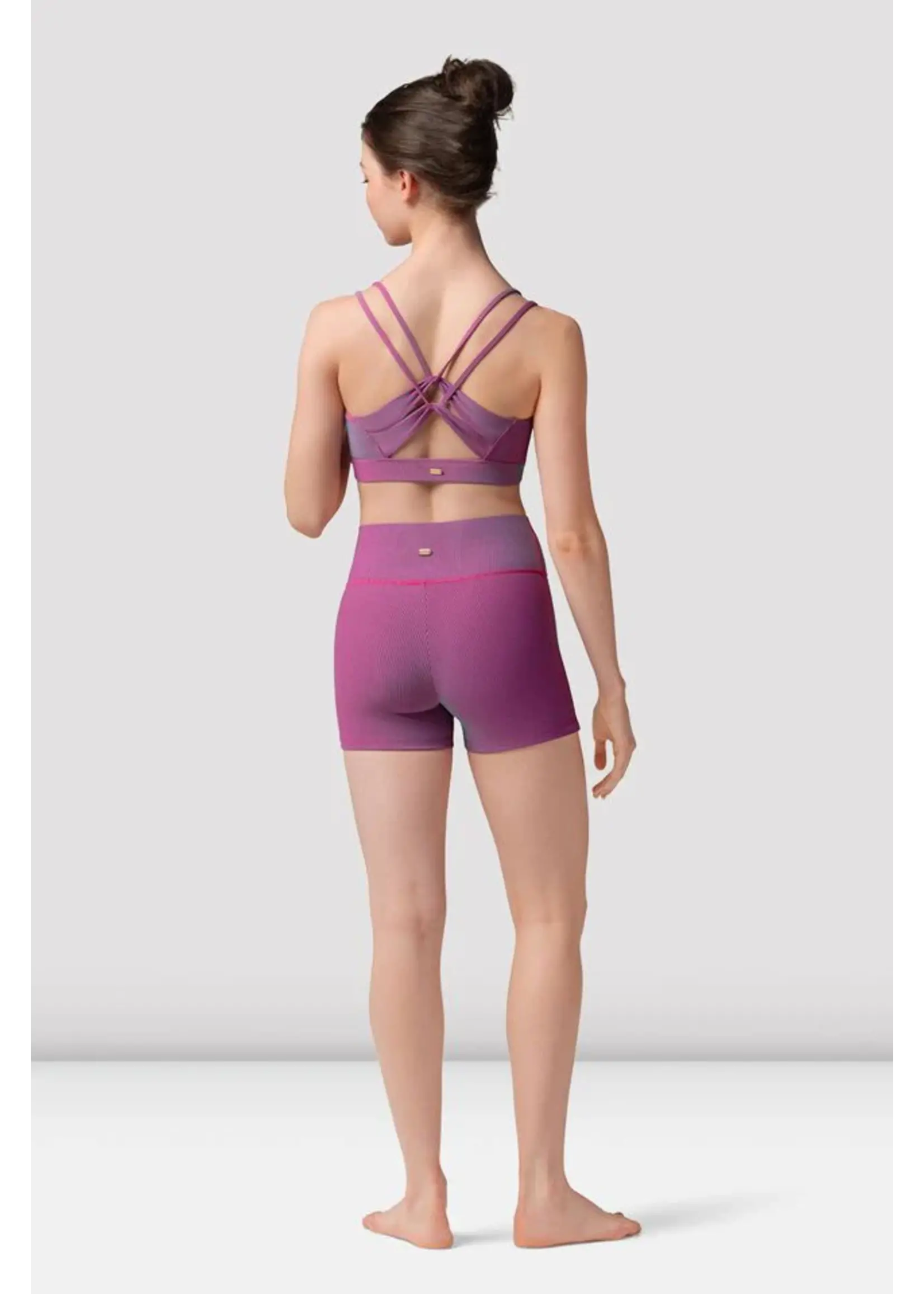 BLOCH & MIRELLA M30002L MESH CROSS BACK DOUBLE STRAP CAMISOLE CROP TOP