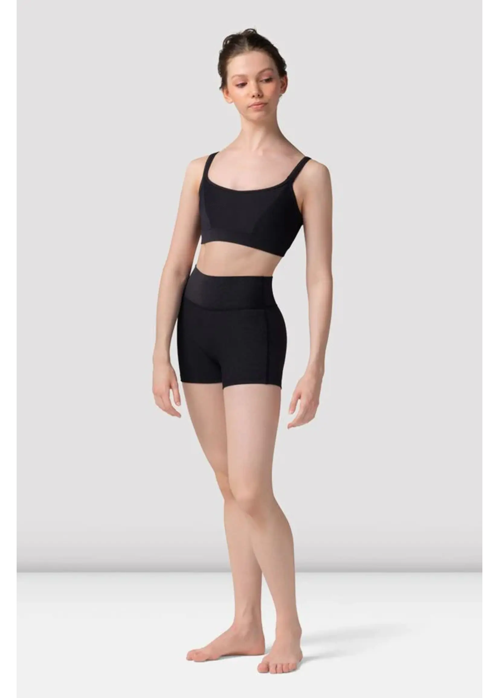 BLOCH & MIRELLA M30002L MESH CROSS BACK DOUBLE STRAP CAMISOLE CROP TOP