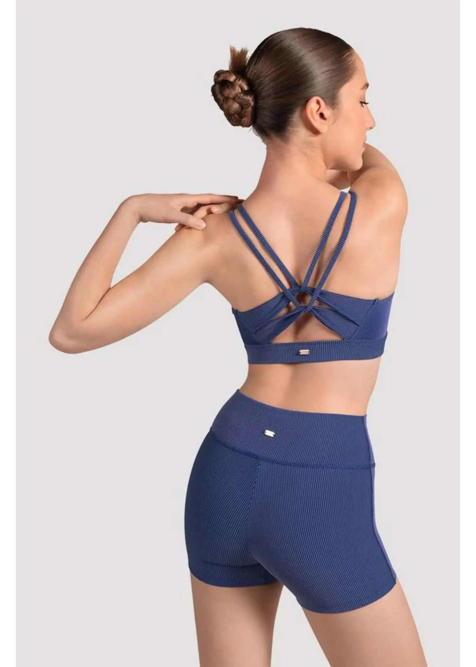 BLOCH & MIRELLA M90001L STRIPED HIGH WAIST SHORTS