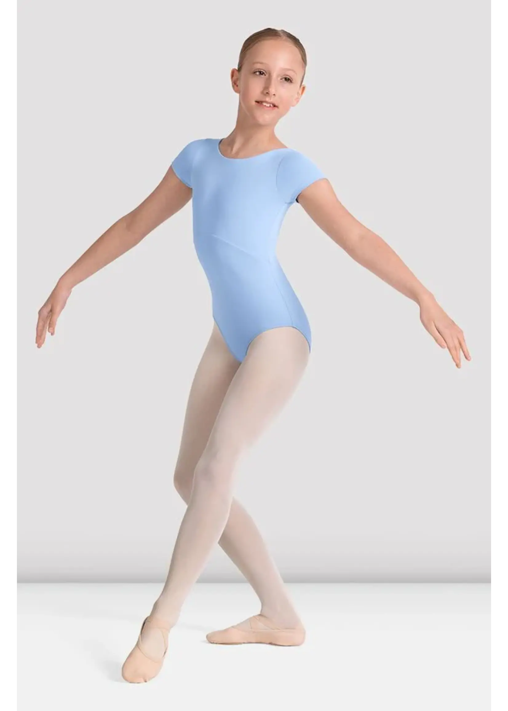 BLOCH & MIRELLA M20005CB BOAT NECK KALEIDOSCOPE PRINT TWIST BACK CAP SLEEVE LEOTARD