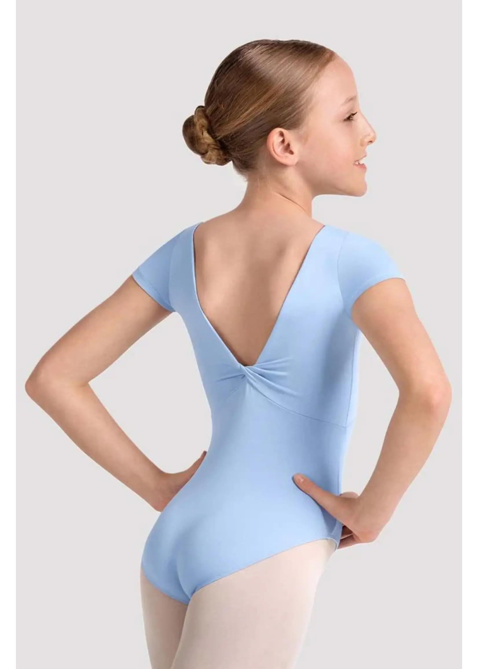 BLOCH & MIRELLA M20005CB BOAT NECK KALEIDOSCOPE PRINT TWIST BACK CAP SLEEVE LEOTARD