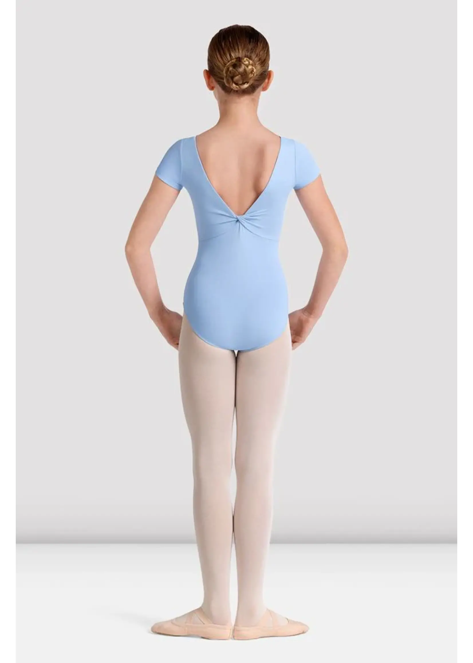 BLOCH & MIRELLA M20005CB BOAT NECK KALEIDOSCOPE PRINT TWIST BACK CAP SLEEVE LEOTARD