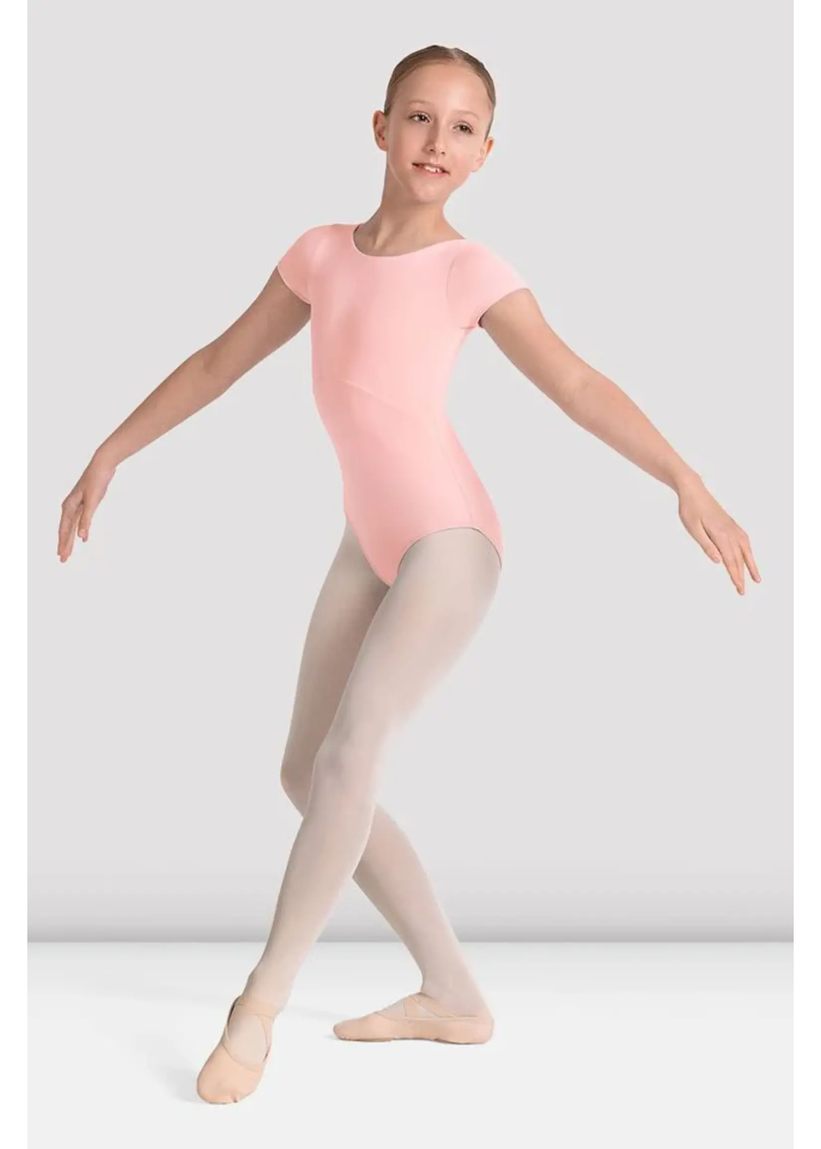 BLOCH & MIRELLA M20005CB BOAT NECK KALEIDOSCOPE PRINT TWIST BACK CAP SLEEVE LEOTARD