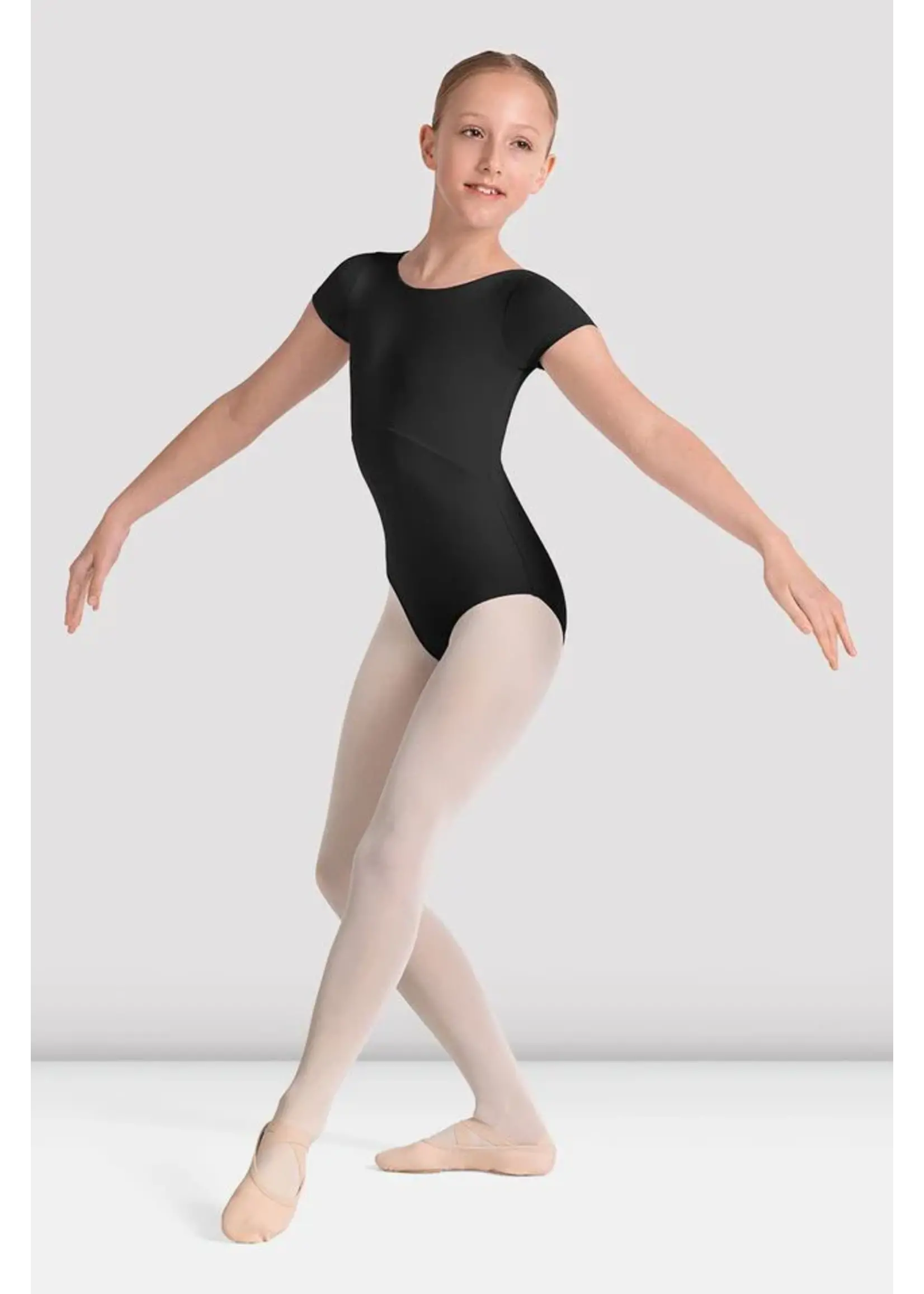 BLOCH & MIRELLA M20005CB BOAT NECK KALEIDOSCOPE PRINT TWIST BACK CAP SLEEVE LEOTARD