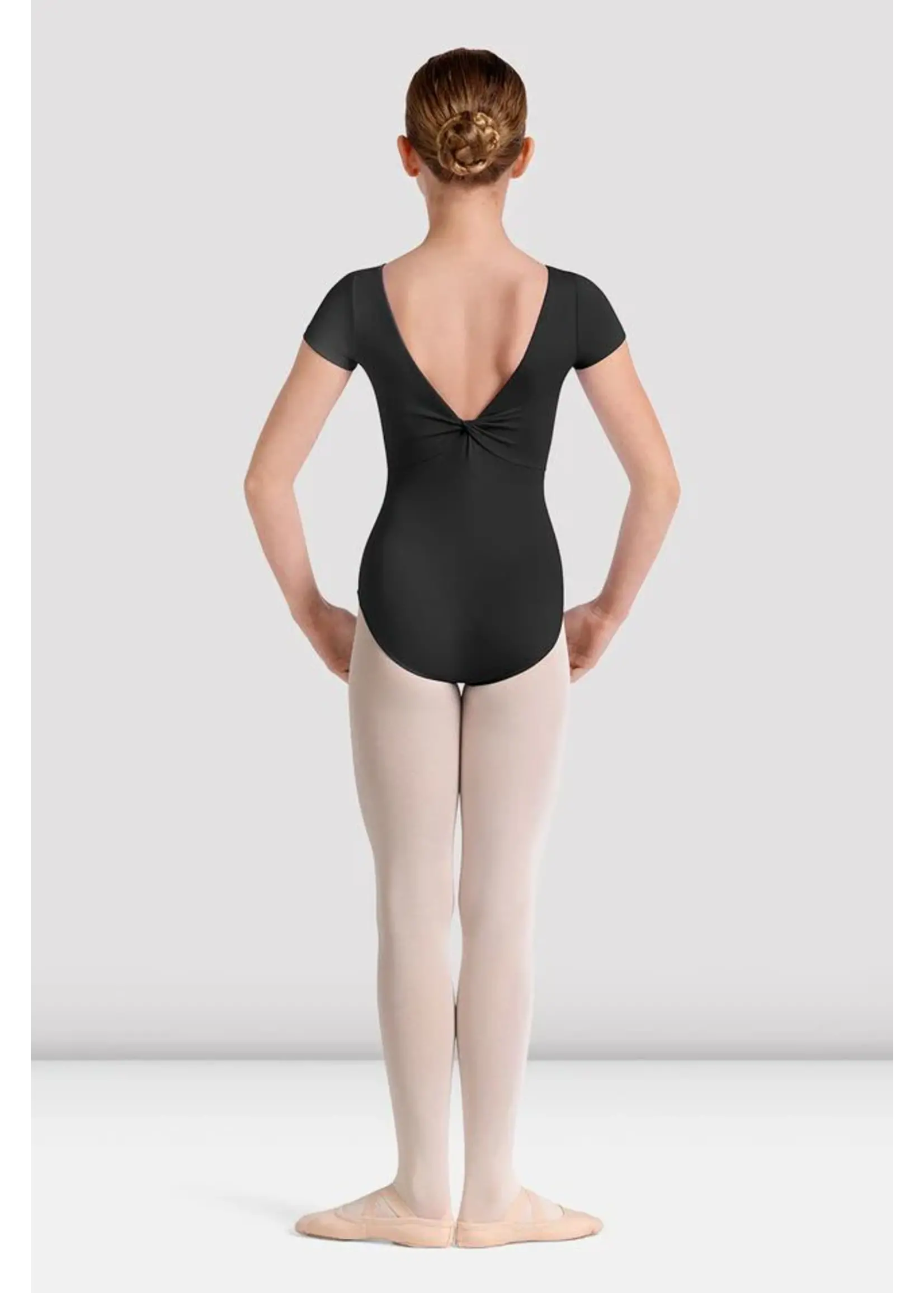 BLOCH & MIRELLA M20005CB BOAT NECK KALEIDOSCOPE PRINT TWIST BACK CAP SLEEVE LEOTARD