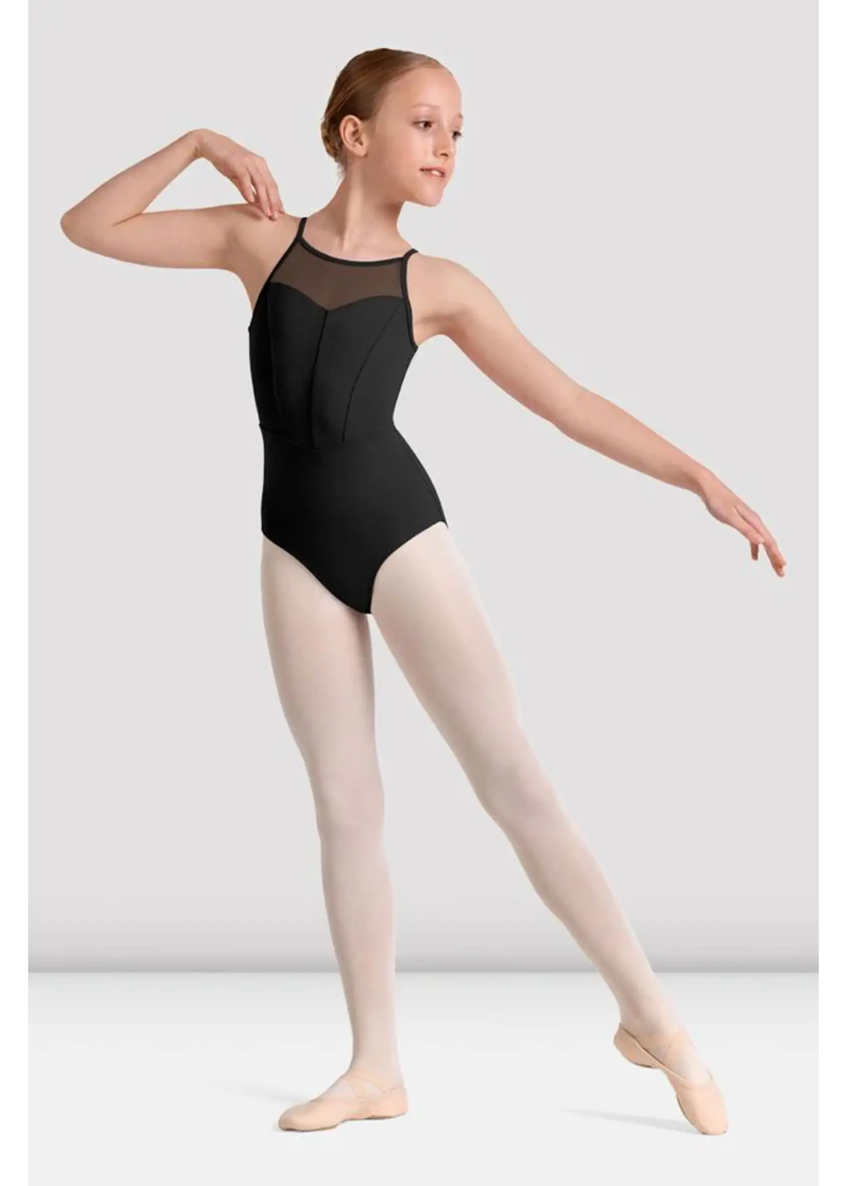 BLOCH & MIRELLA M40002C HALTER NECK BODICE KEYHOLE MESH BACK LEOTARD