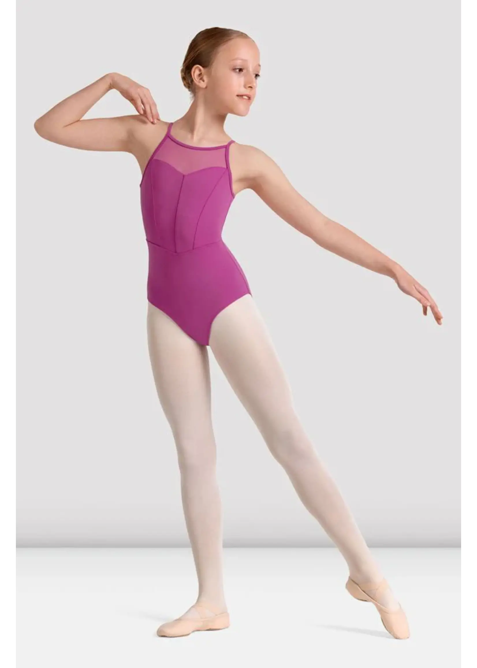 BLOCH & MIRELLA M40002C HALTER NECK BODICE KEYHOLE MESH BACK LEOTARD