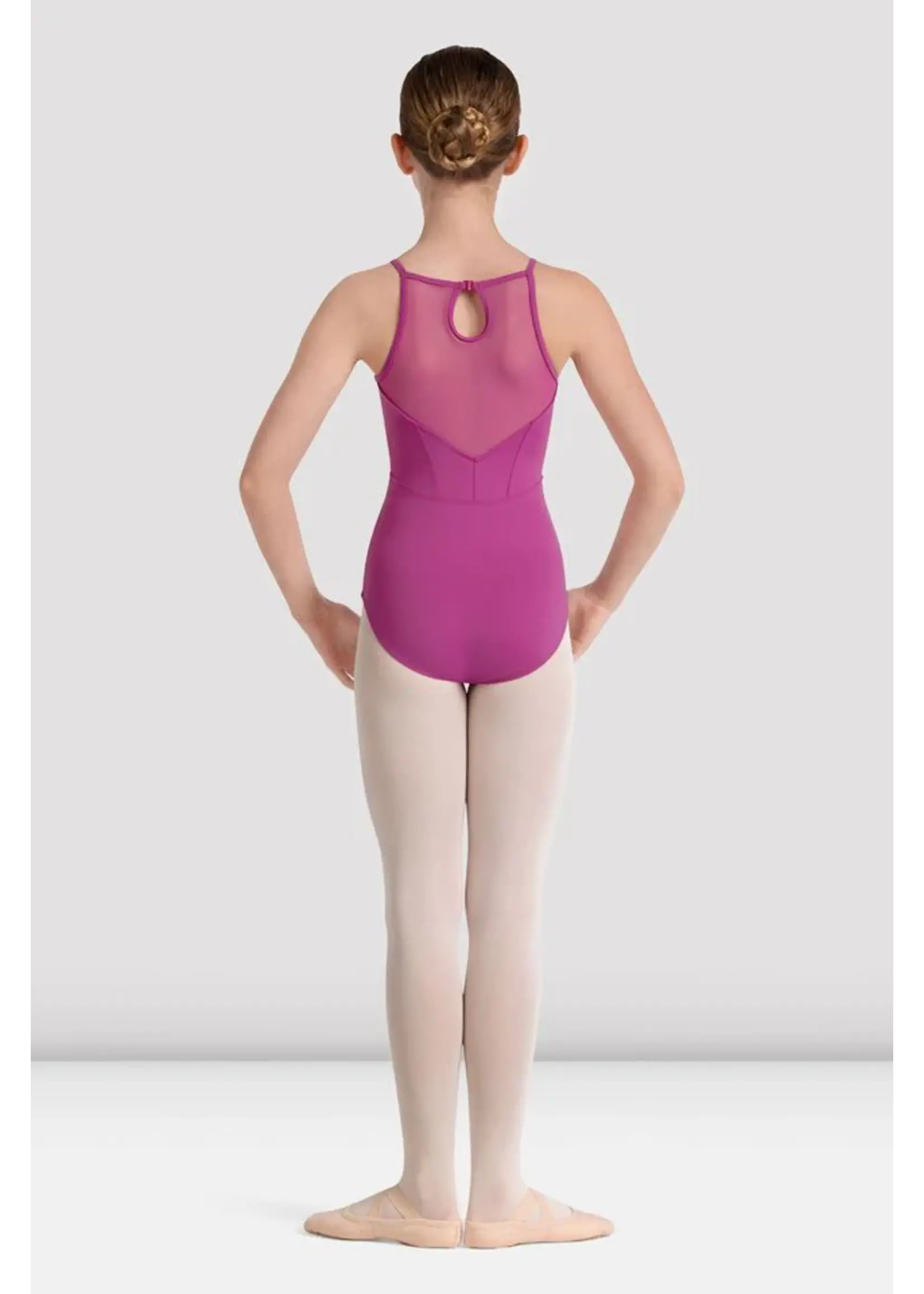 BLOCH & MIRELLA M40002C HALTER NECK BODICE KEYHOLE MESH BACK LEOTARD