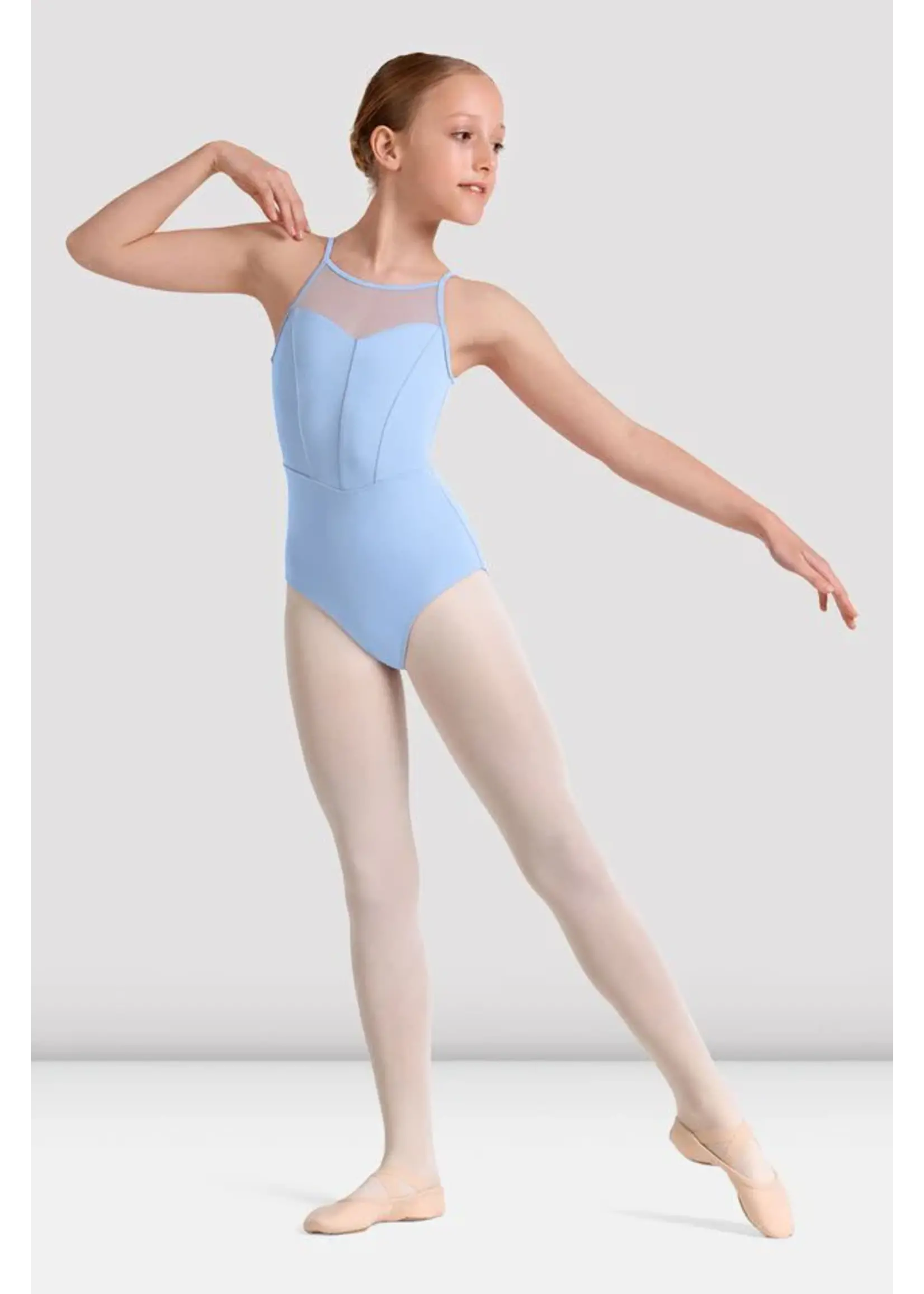 BLOCH & MIRELLA M40002C HALTER NECK BODICE KEYHOLE MESH BACK LEOTARD