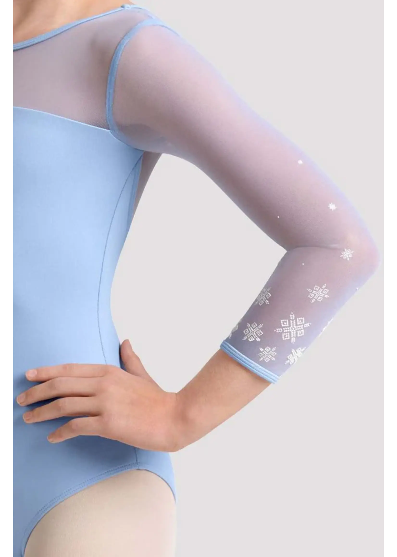 BLOCH & MIRELLA M60002C BOATNECK KALEIDOSCOPE MESH 3/4 SLEEVE LEOTARD