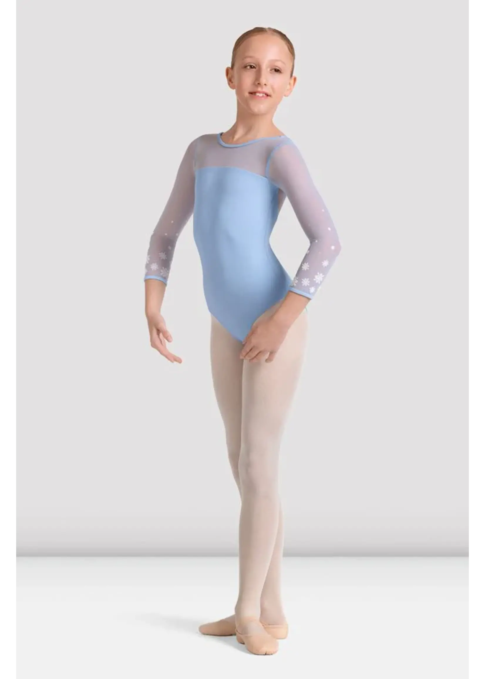 BLOCH & MIRELLA M60002C BOATNECK KALEIDOSCOPE MESH 3/4 SLEEVE LEOTARD