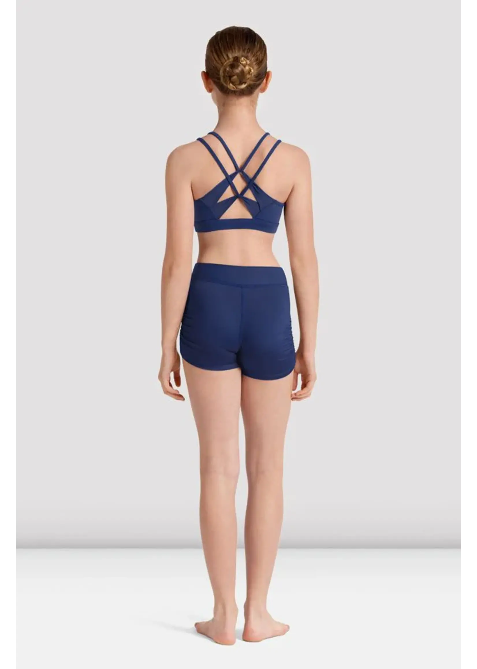 BLOCH & MIRELLA M30005C MESH CROSS BACK DOUBLE STRAP CAMISOLE CROP TOP