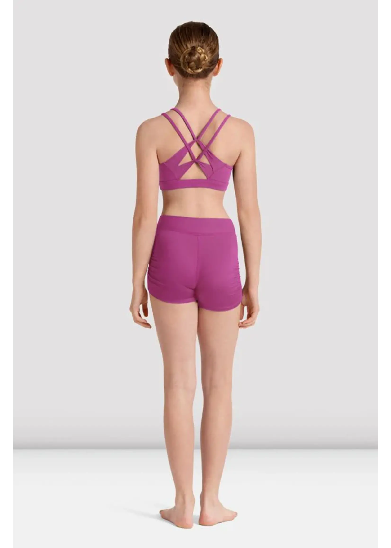 BLOCH & MIRELLA M30005C MESH CROSS BACK DOUBLE STRAP CAMISOLE CROP TOP