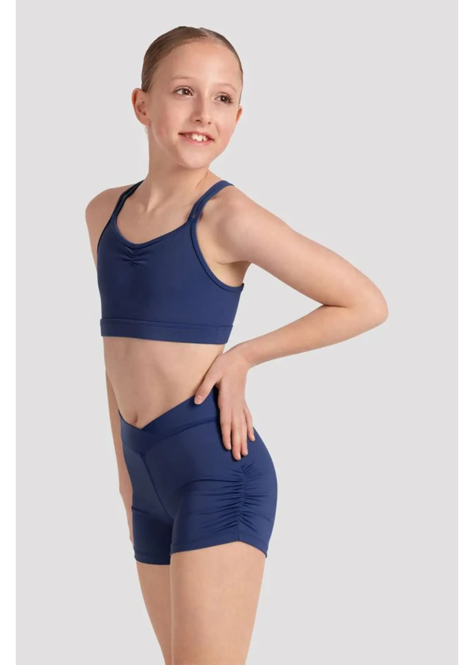 BLOCH & MIRELLA M90002C SIDE RUCHED V-WAIST SHORTS