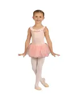 DANSHUZ 25206C BABETTE RUFFLE TRIMMED MESH BOW BACK LEOTARD DRESS