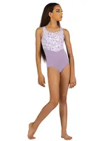 DANSHUZ 25109C SOPHIE FLORAL STEM BODICE OPEN BACK TANK LEOTARD
