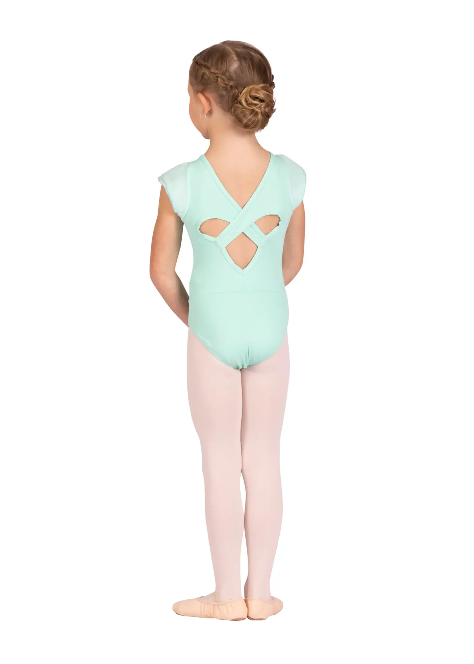 DANSHUZ 25104C FERNANDA TRIPLE HEART FLUTTER SLEEVE LEOTARD