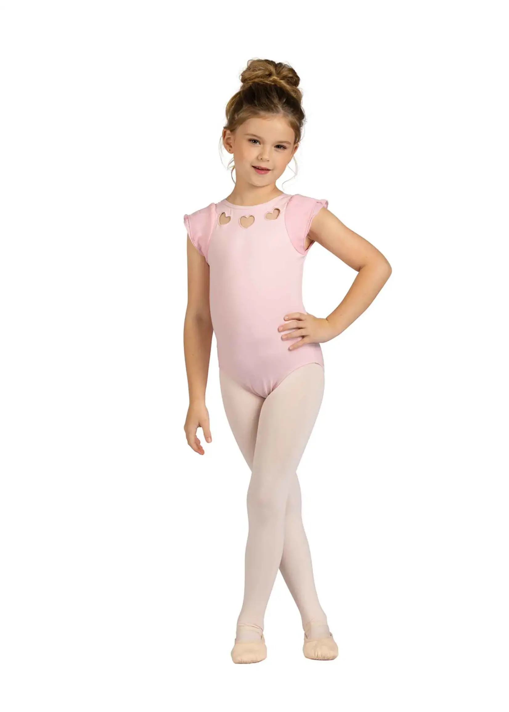 DANSHUZ 25104C FERNANDA TRIPLE HEART FLUTTER SLEEVE LEOTARD