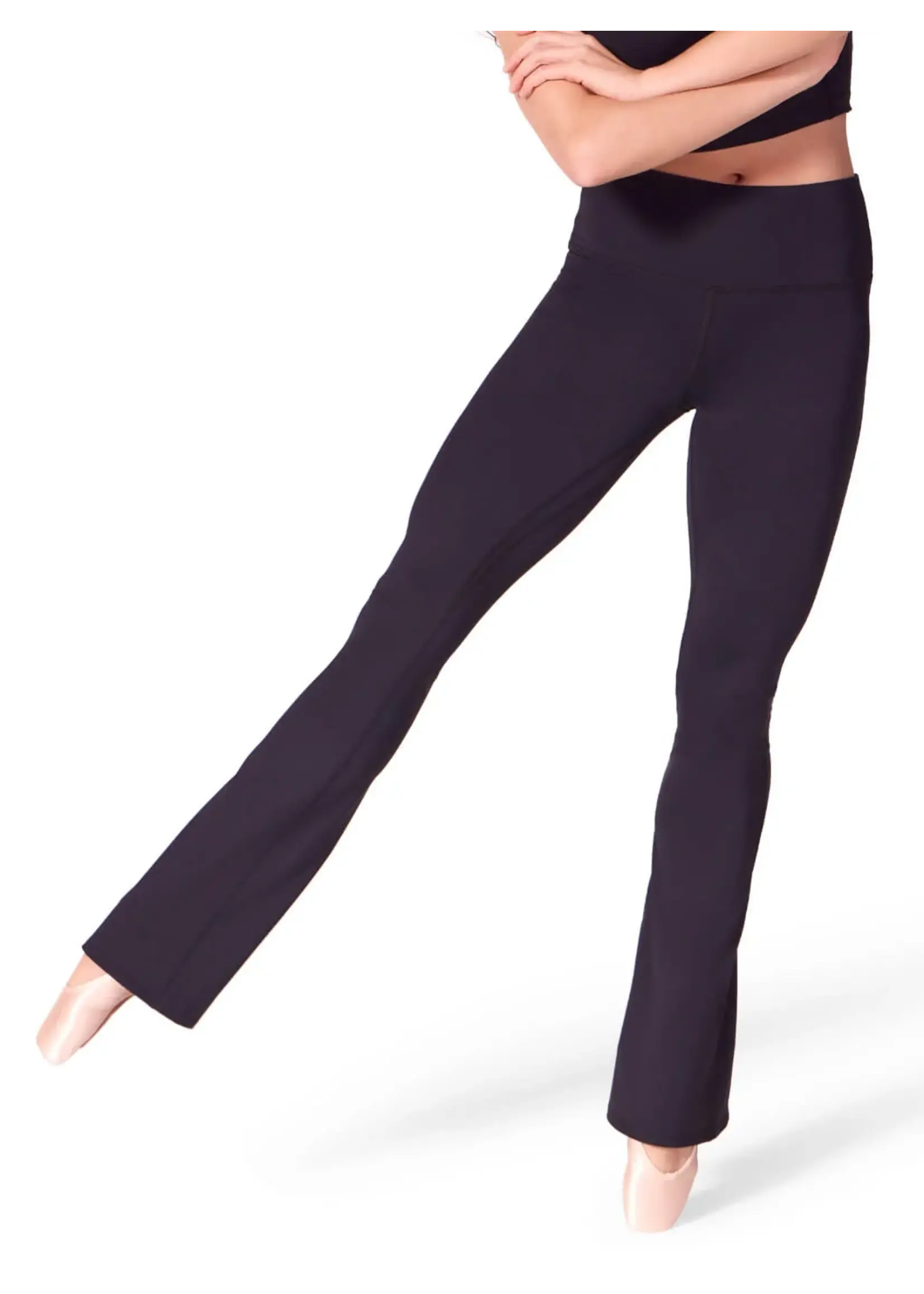 CAPEZIO & BUNHEADS AEL112W ADULT HIGH WAISTED LULU FLARE LEGGING