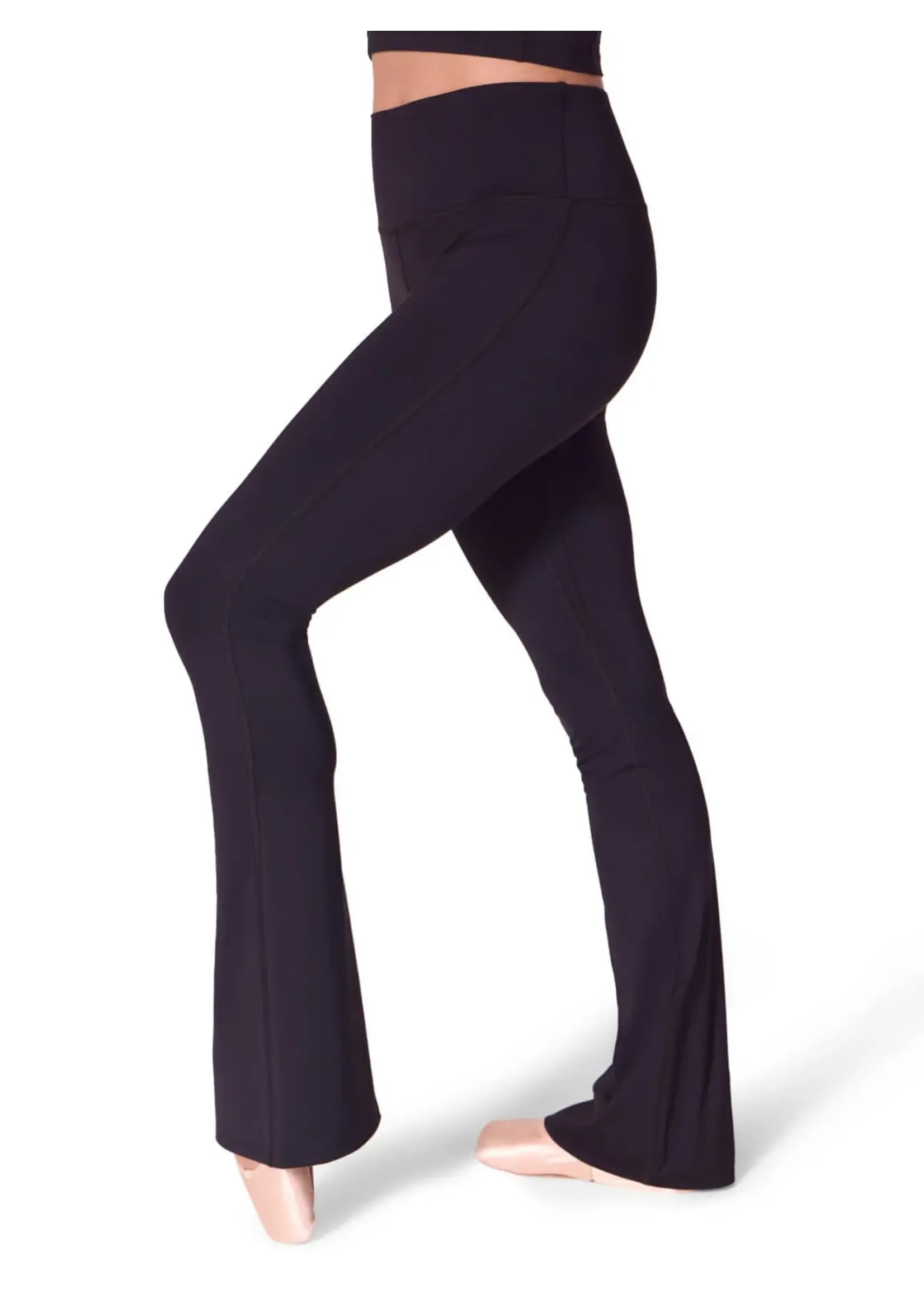 CAPEZIO & BUNHEADS AEL112W ADULT HIGH WAISTED LULU FLARE LEGGING