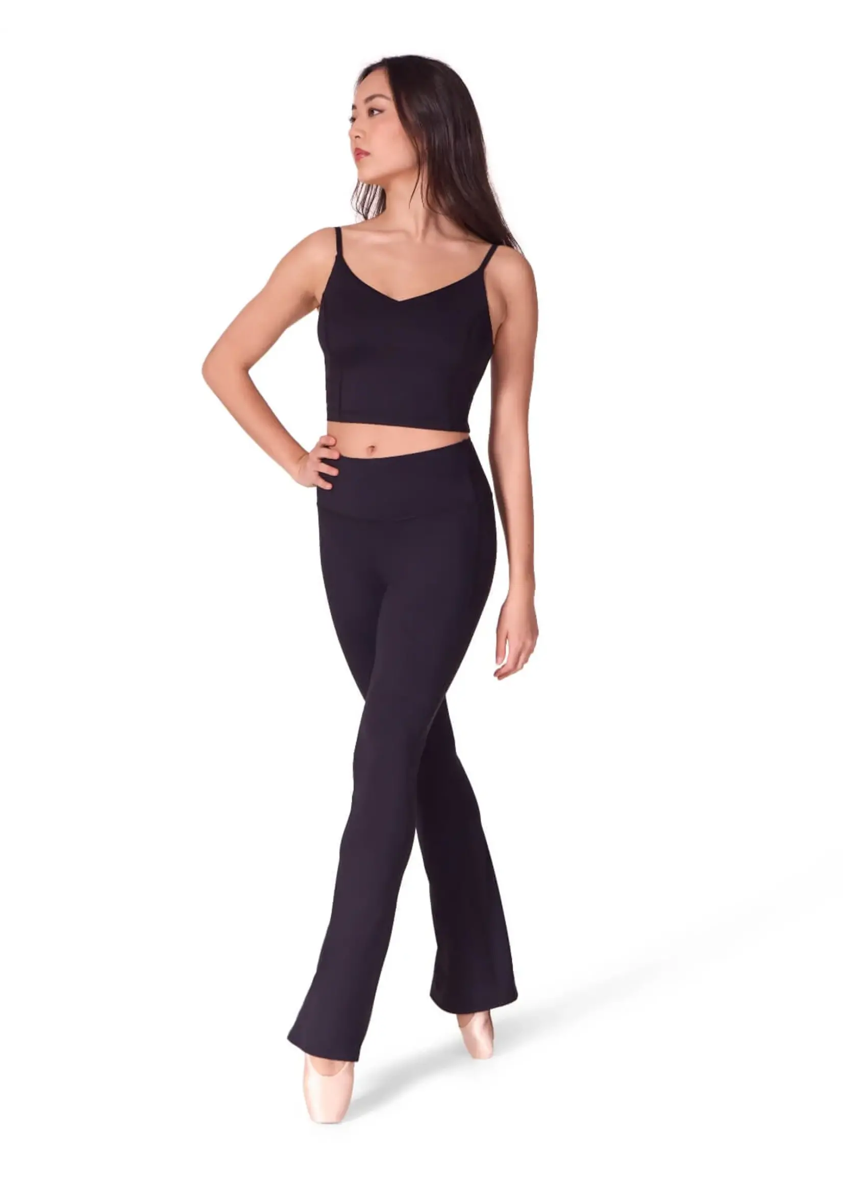 CAPEZIO & BUNHEADS AEL112W ADULT HIGH WAISTED LULU FLARE LEGGING