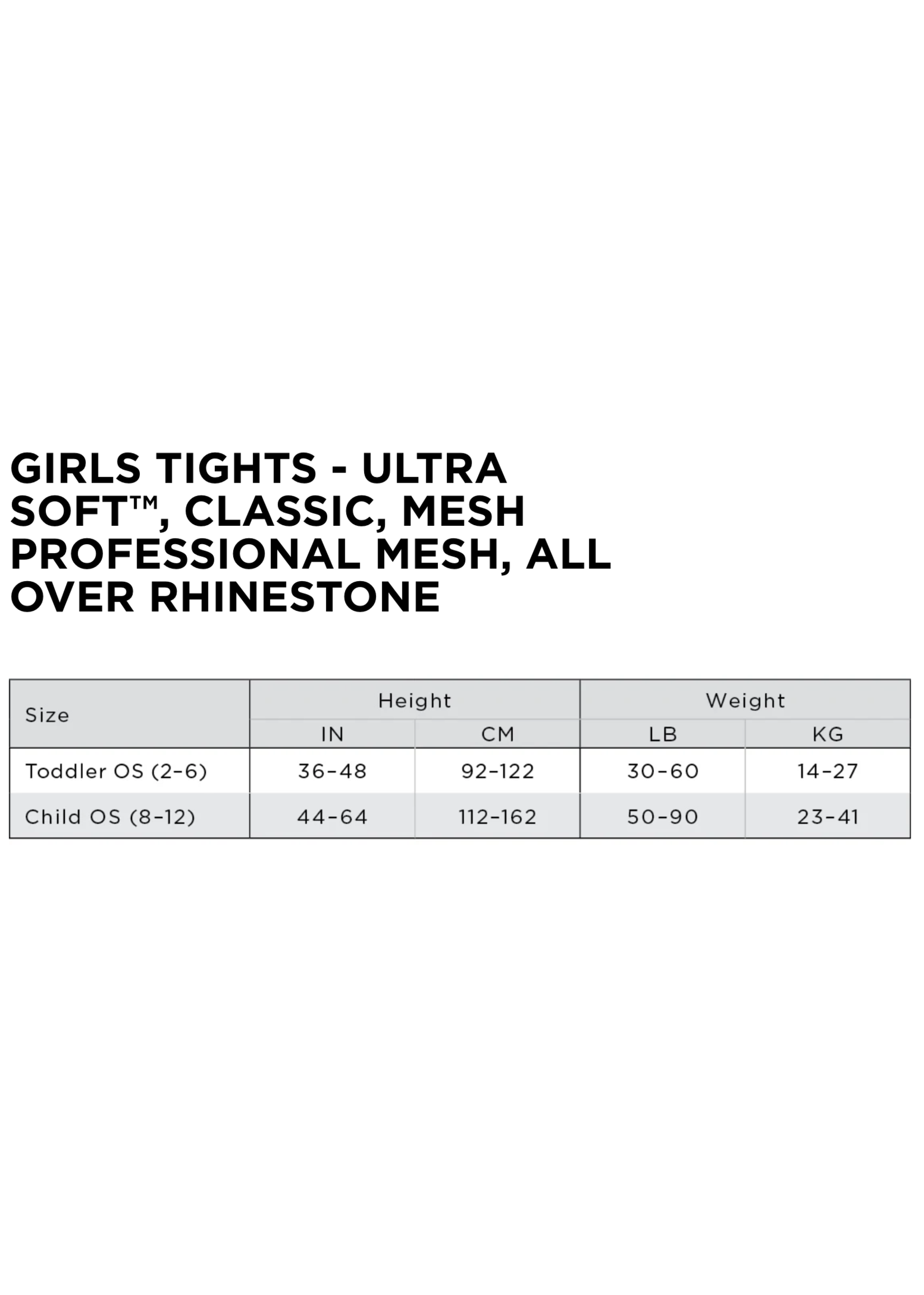 CAPEZIO & BUNHEADS A1915C CHILDRENS ULTRASOFT WAISTBAND FOOTED TIGHT