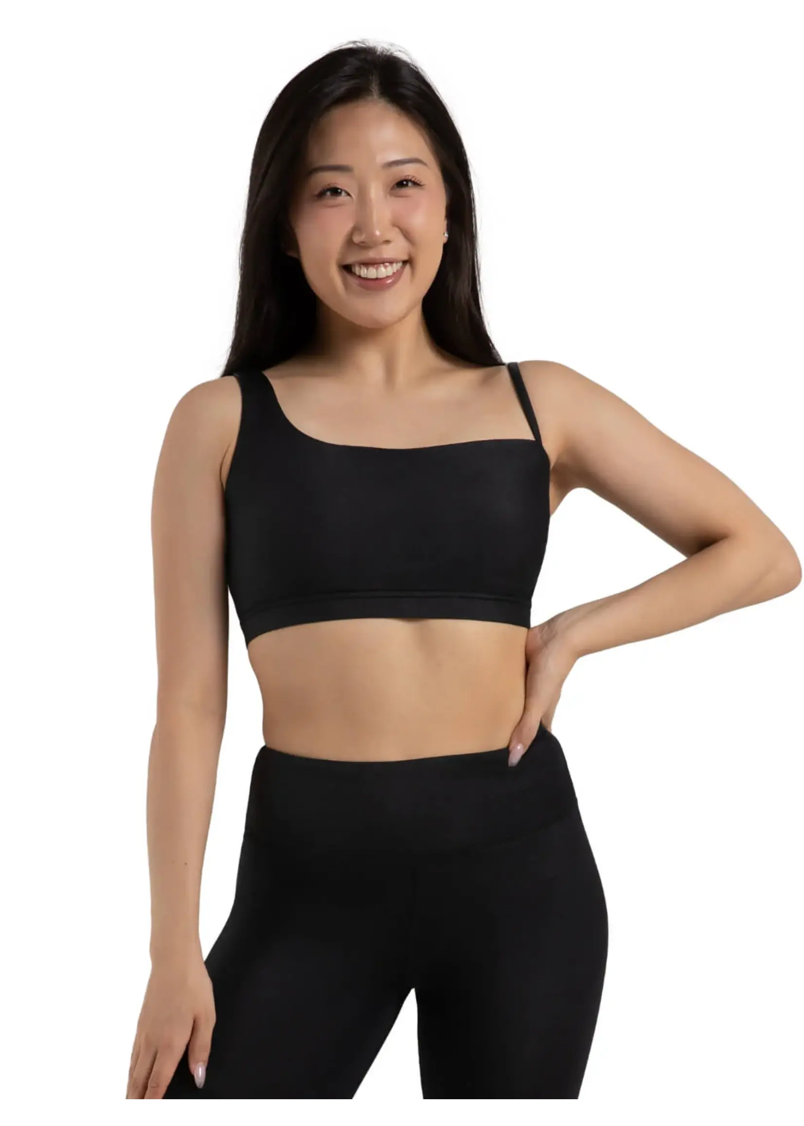 CAPEZIO & BUNHEADS A12264W CURVED RHYTHM SHIMMER NIKI ASYMMETRICAL NECKLINE CROPPED BRA TOP