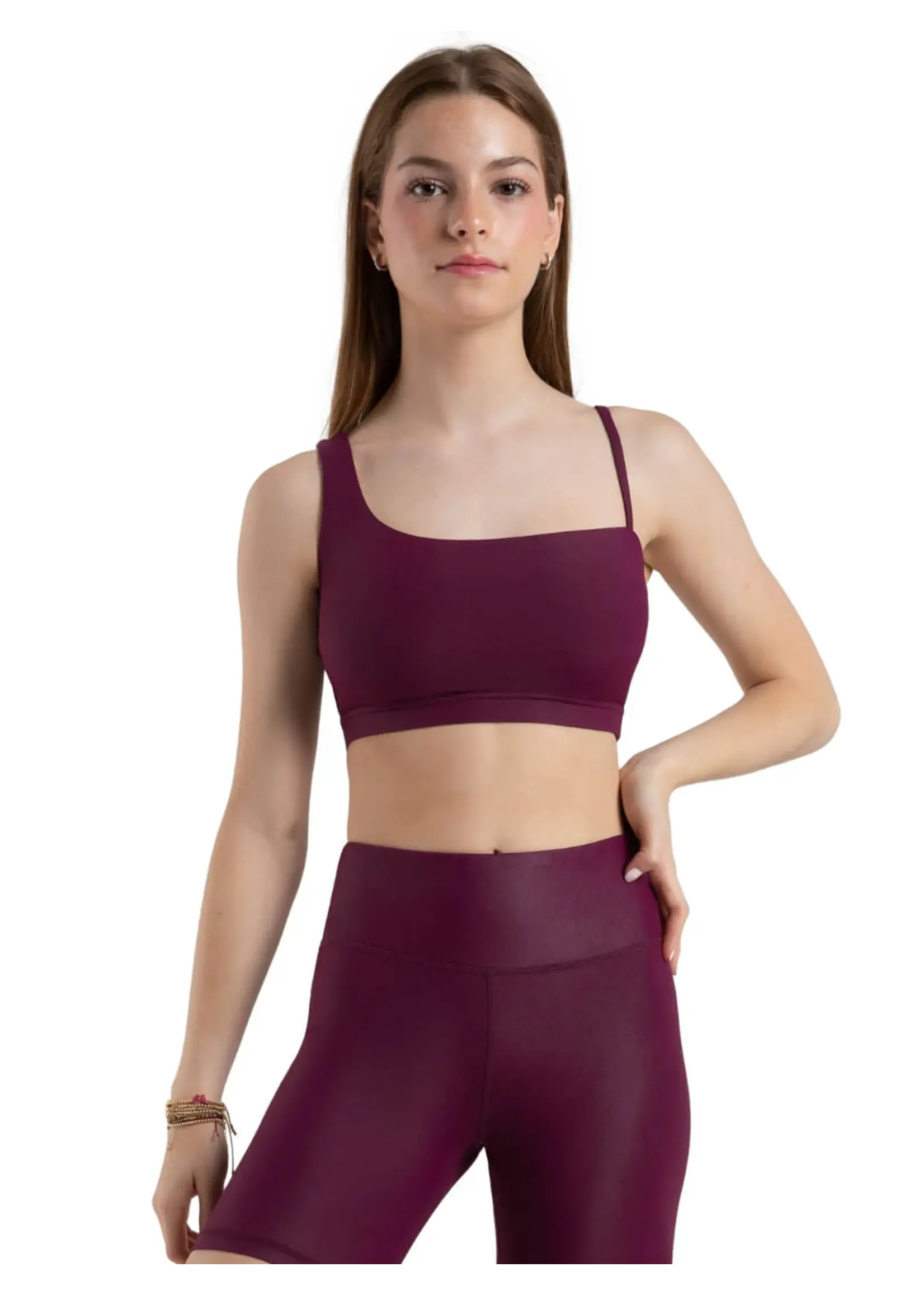 CAPEZIO & BUNHEADS A12264W CURVED RHYTHM SHIMMER NIKI ASYMMETRICAL NECKLINE CROPPED BRA TOP