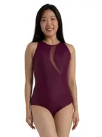 CAPEZIO & BUNHEADS A12262W CURVED RHYTHM AGUSTA ASYMMETRICAL SHIMMER MESH HIGH NECK TANK LEOTARD